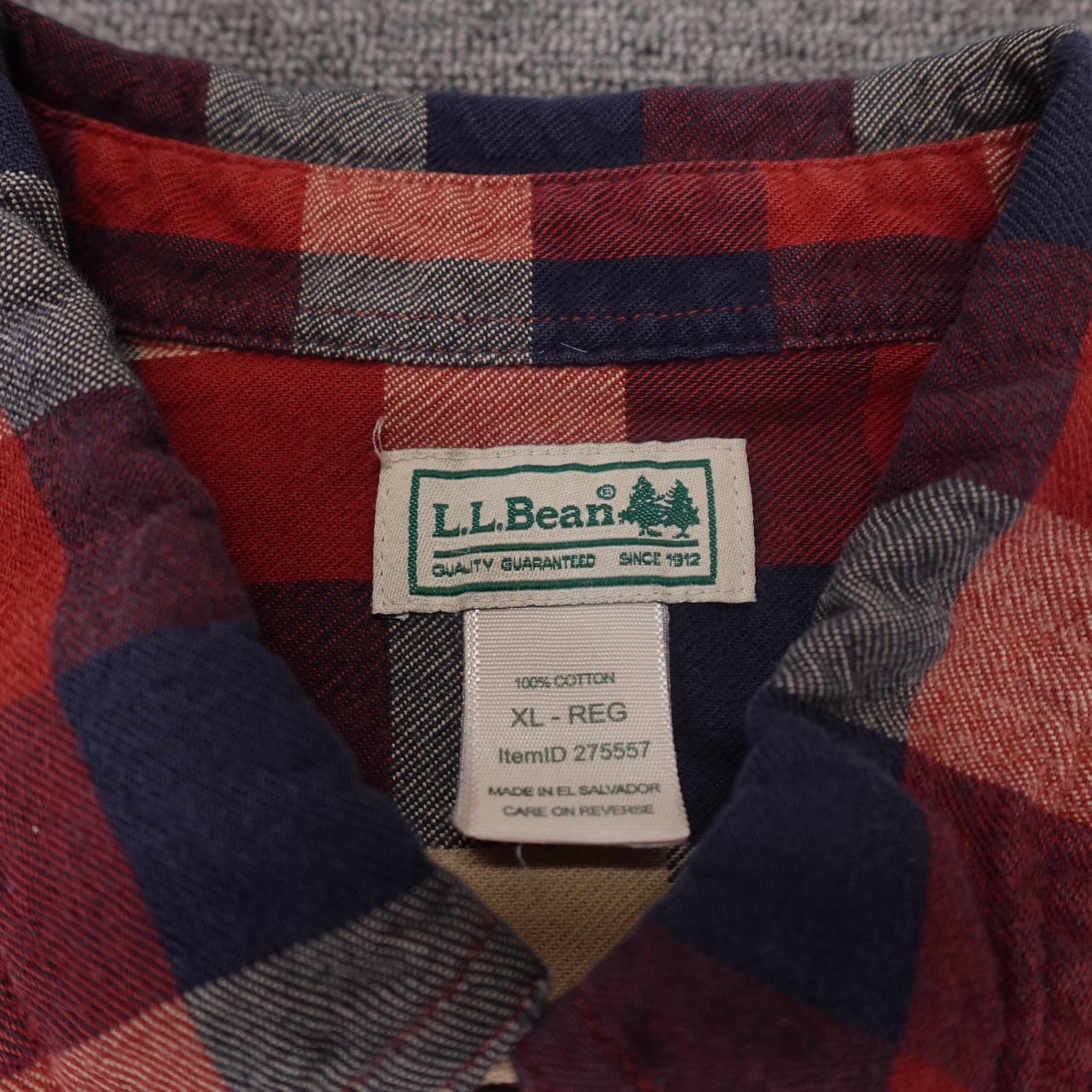 L.L.Bean Shirt Mens XL Red Plaid Flannel Long Sleeve Button Up Casual Outdoor - Thumbnail 3