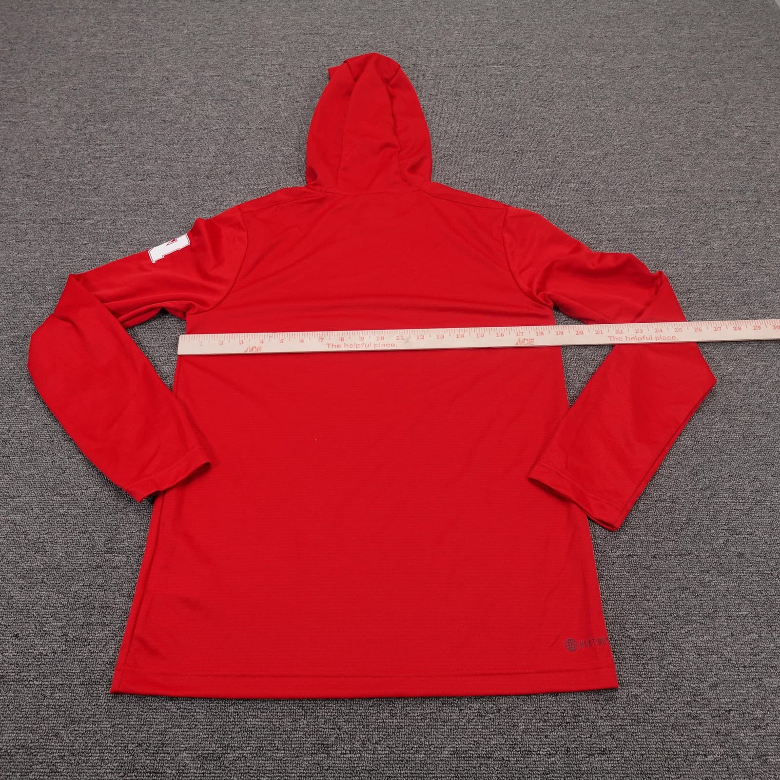 Nebraska Cornhuskers Shirt Mens XS Red NCAA Football Adidas Hooded Long Sleeve - Thumbnail 7