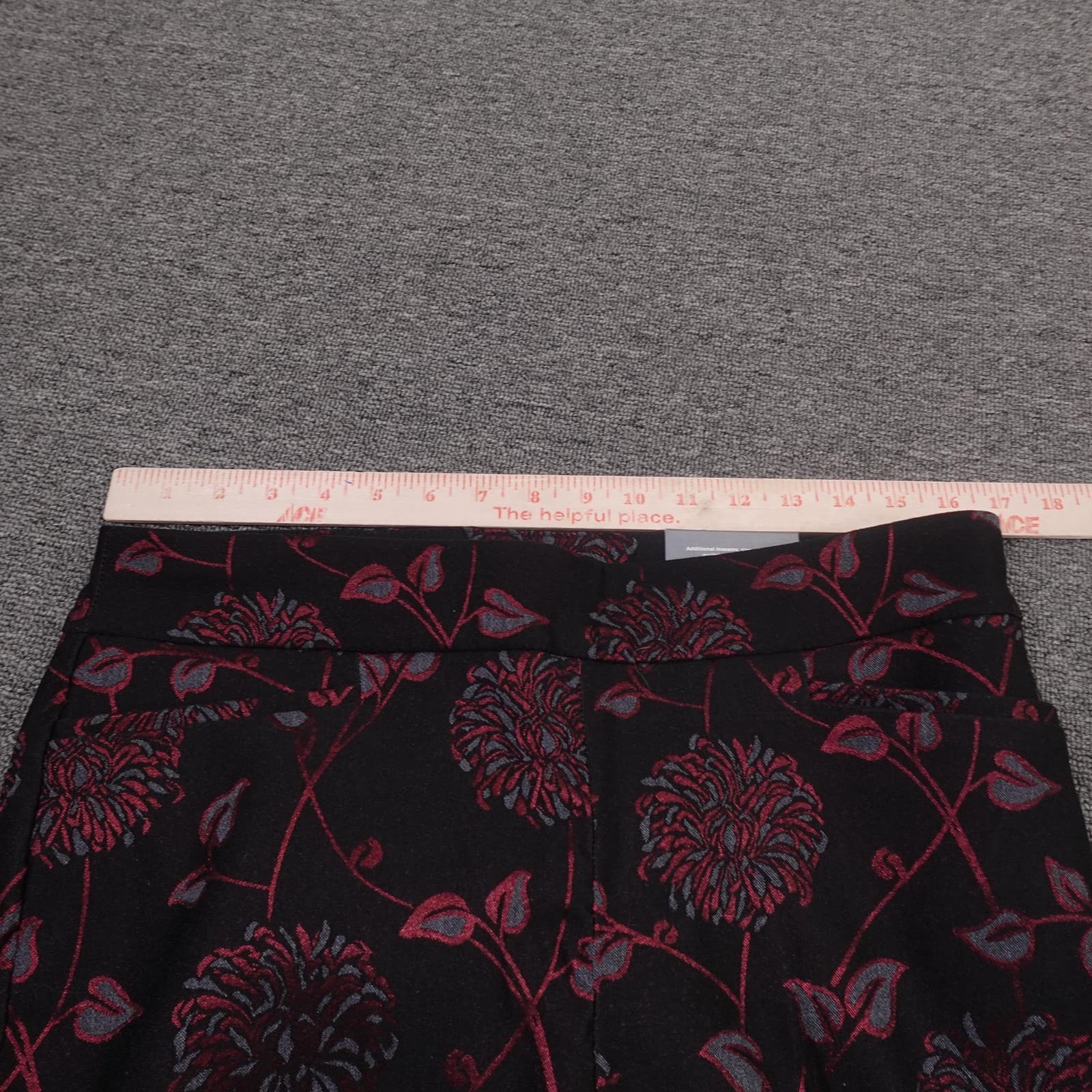 Chicos Pants Womens 10 Petite Black Floral Ponte So Slimming Brigitte Slim Leg - Thumbnail 8
