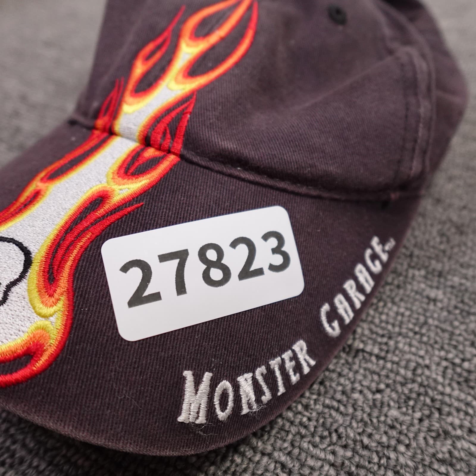 Vintage Monster Garage Hat Cap Strap Back Mens One Size Black Flame Skull Y2K - Thumbnail 10