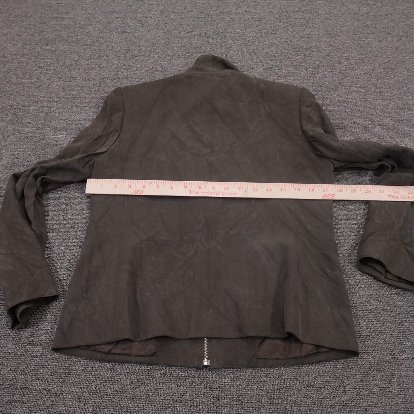 Valerie Stevens Jacket Womens 4 Green Pure Silk Twill Full Zip Pockets Collared - Thumbnail 6