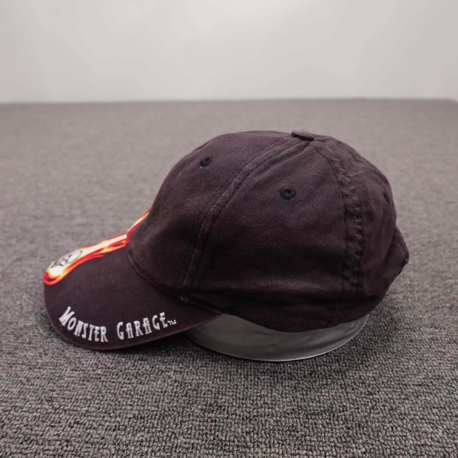 Vintage Monster Garage Hat Cap Strap Back Mens One Size Black Flame Skull Y2K - Thumbnail 4