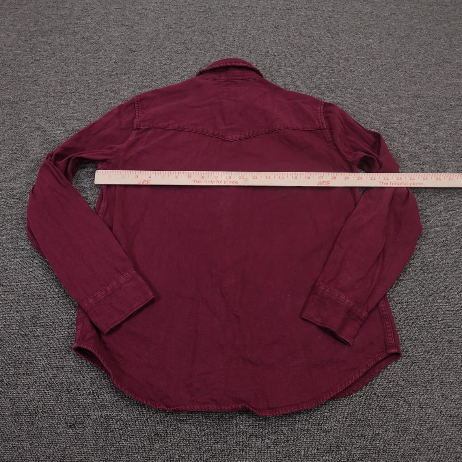 Levi Strauss Shirt Womens Medium Red Western Pearl Snap Long Sleeve Top - Thumbnail 4