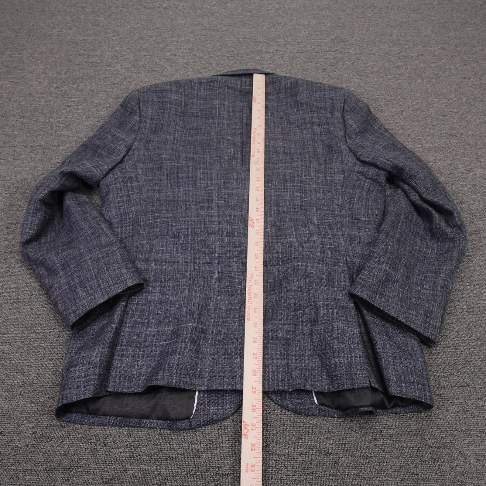 Joseph Abboud Blazer Mens 44R Blue Check Wool Silk Linen Ethomas Sport Coat - Thumbnail 8