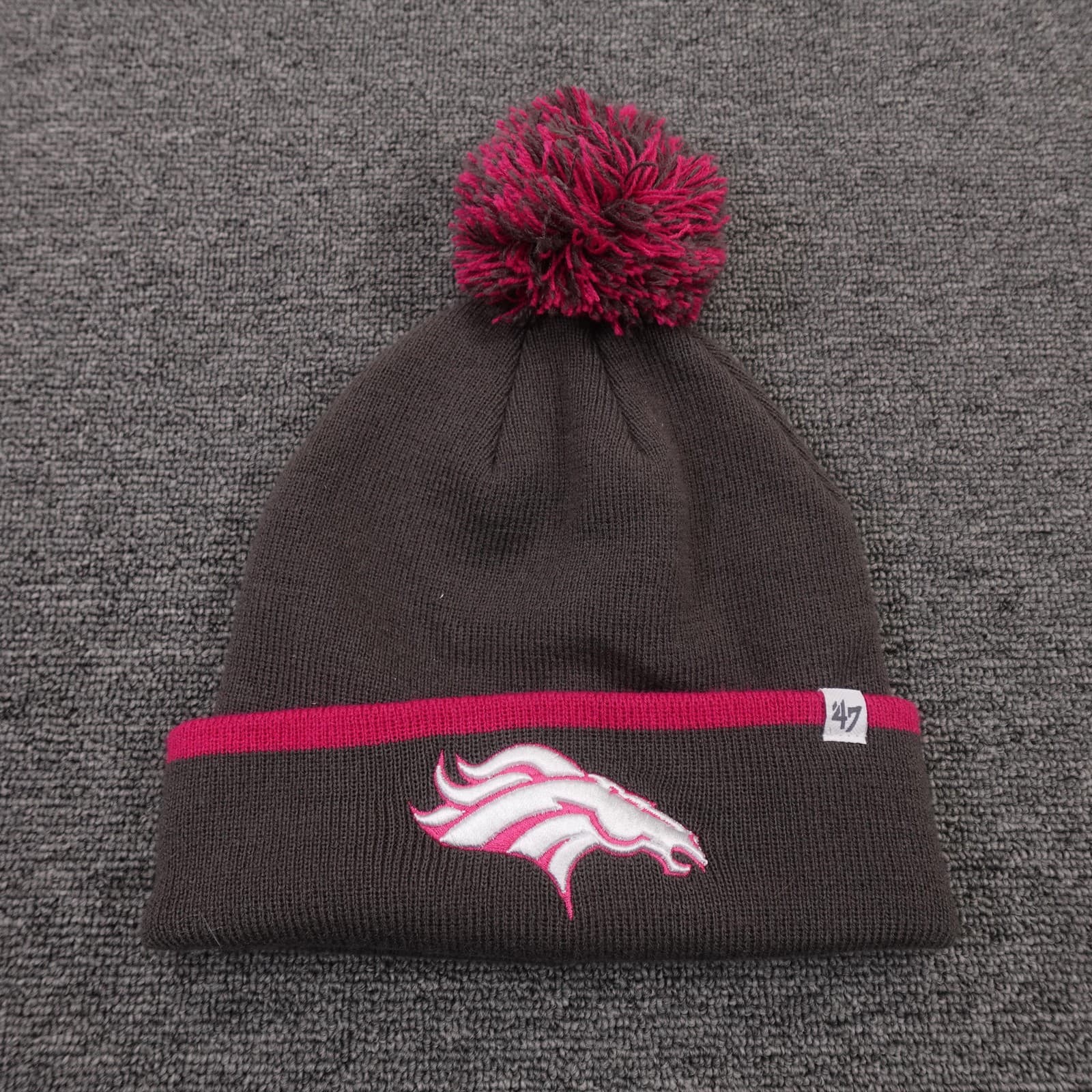 Denver Broncos Hat Beanie Womens One Size Gray NFL Football Knit Team Apparel