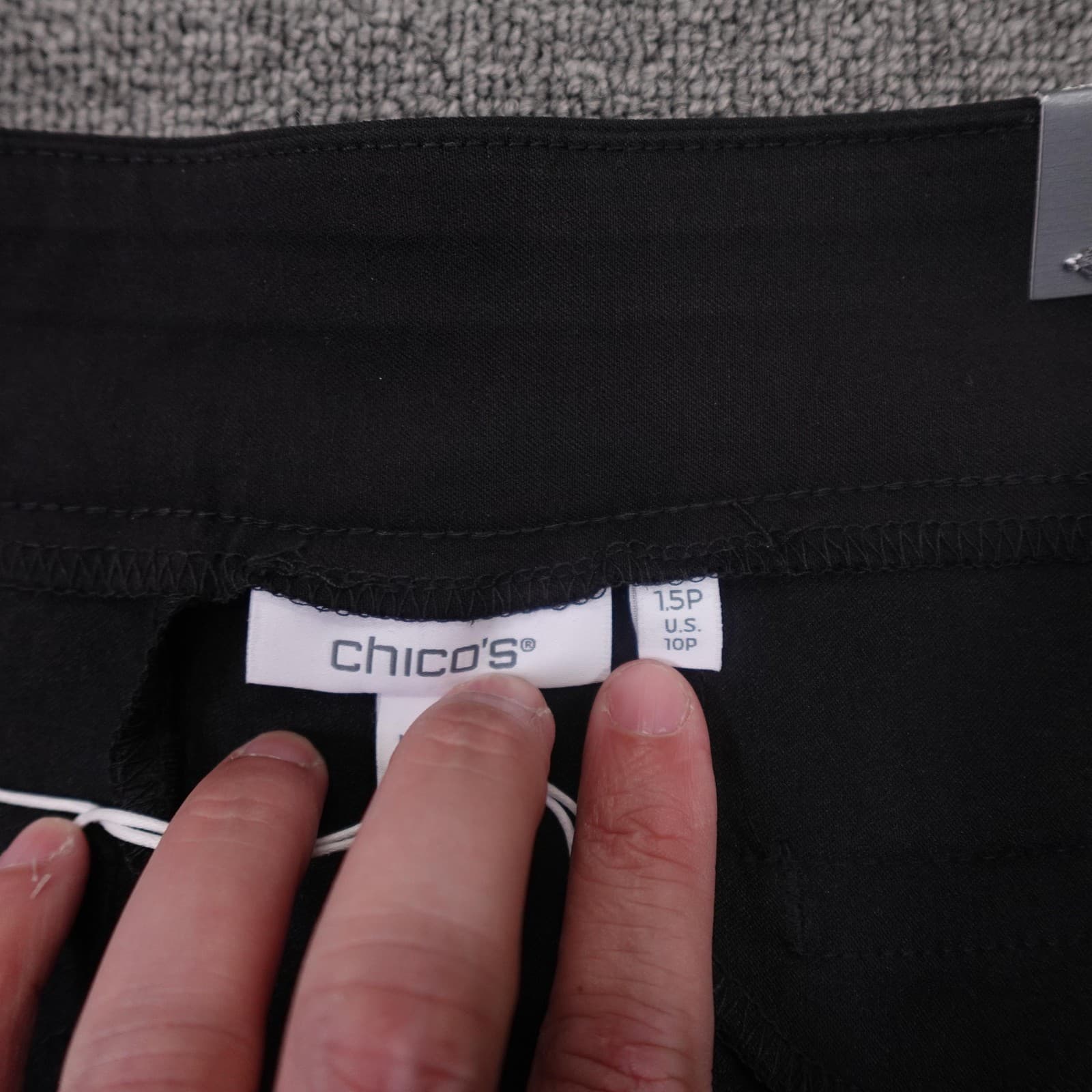 Chicos Pants Womens 10P Black So Slimming Brigitte Wide Leg Ponte Dress Workwear - Thumbnail 3