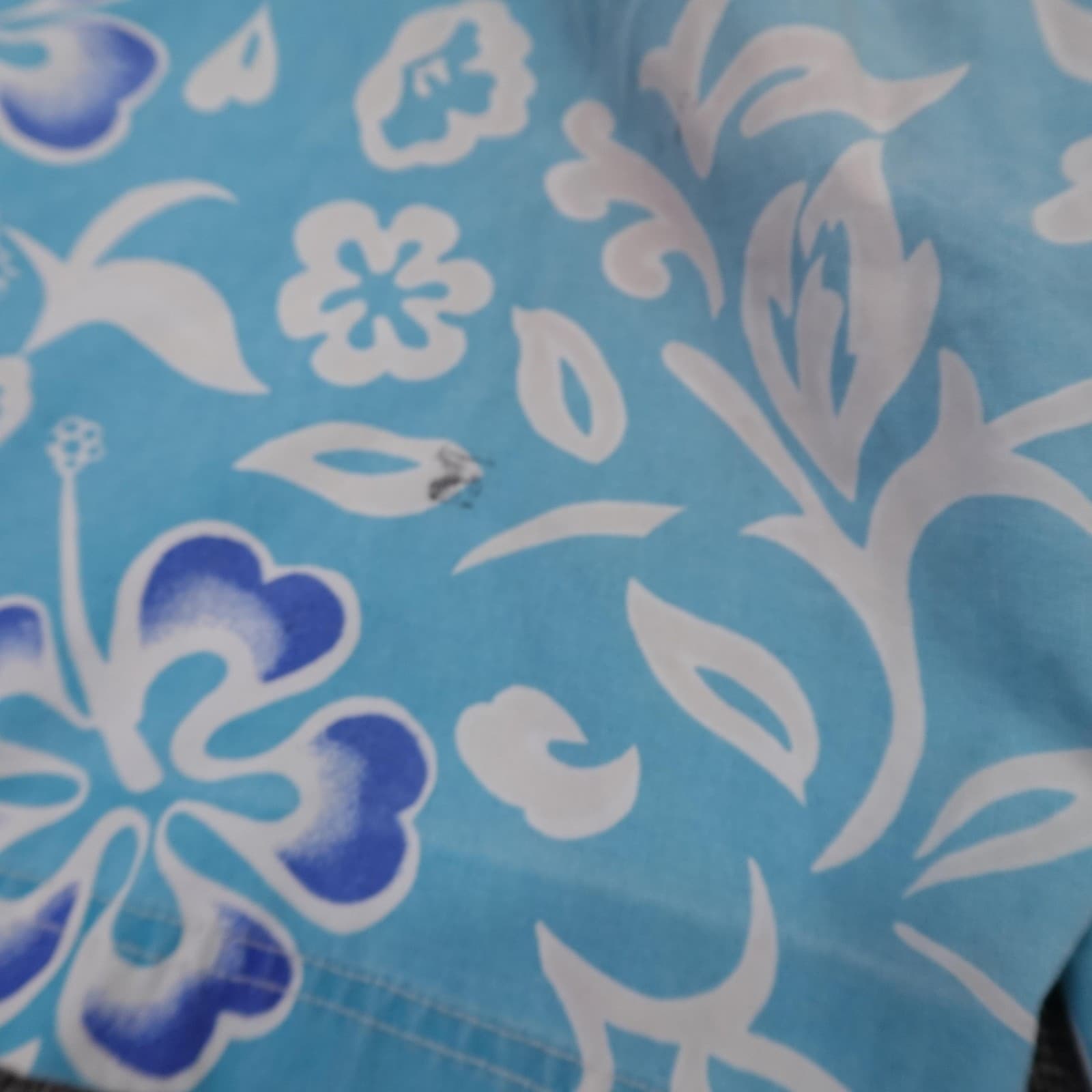 Vintage Pacific Line Swim Shorts Mens 32 Blue Floral Hawaiian Surf Board Trunks - Thumbnail 8