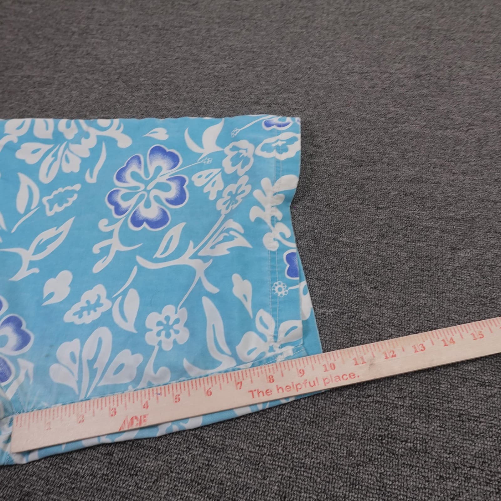 Vintage Pacific Line Swim Shorts Mens 32 Blue Floral Hawaiian Surf Board Trunks - Thumbnail 11