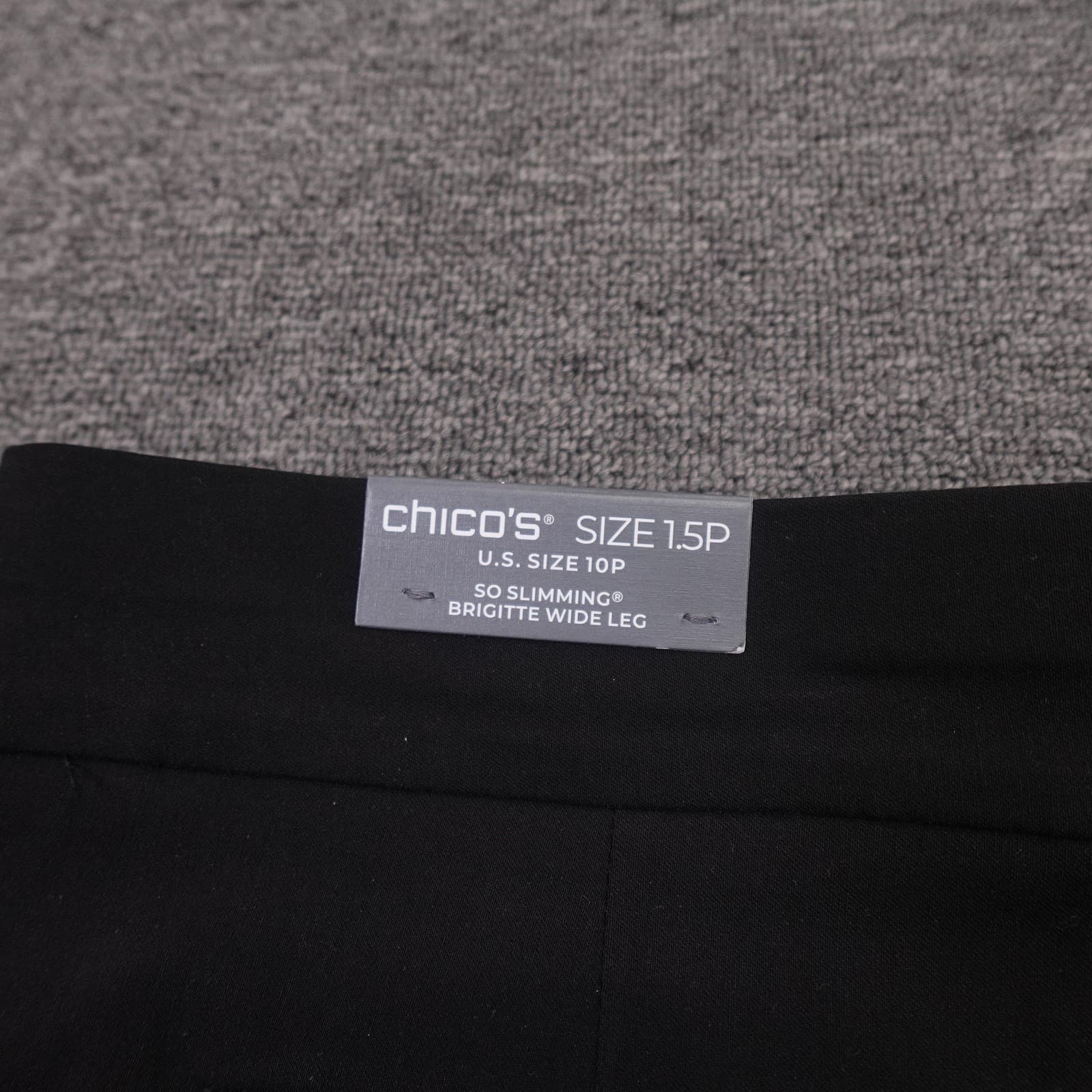 Chicos Pants Womens 10P Black So Slimming Brigitte Wide Leg Ponte Dress Workwear - Thumbnail 7