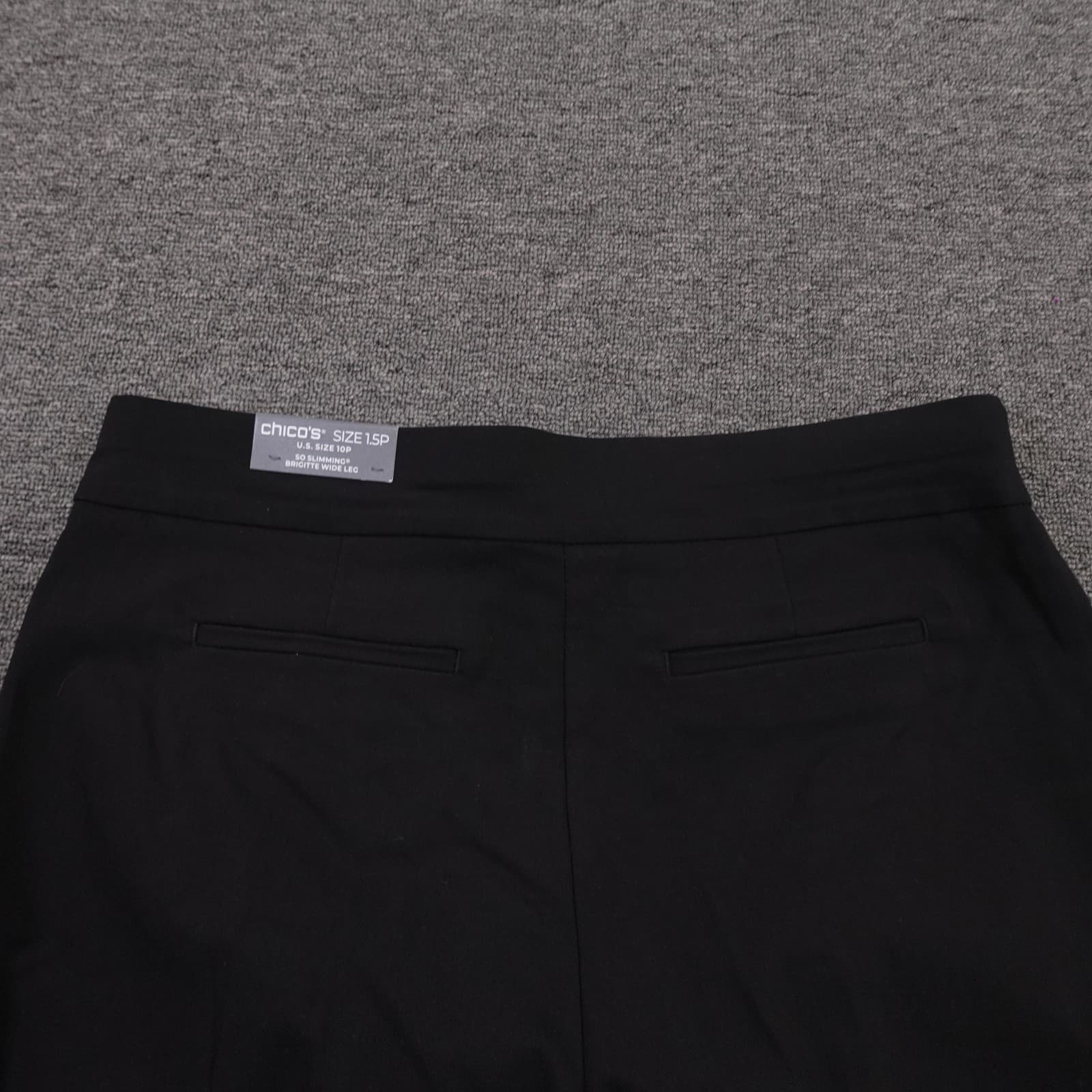 Chicos Pants Womens 10P Black So Slimming Brigitte Wide Leg Ponte Dress Workwear - Thumbnail 6
