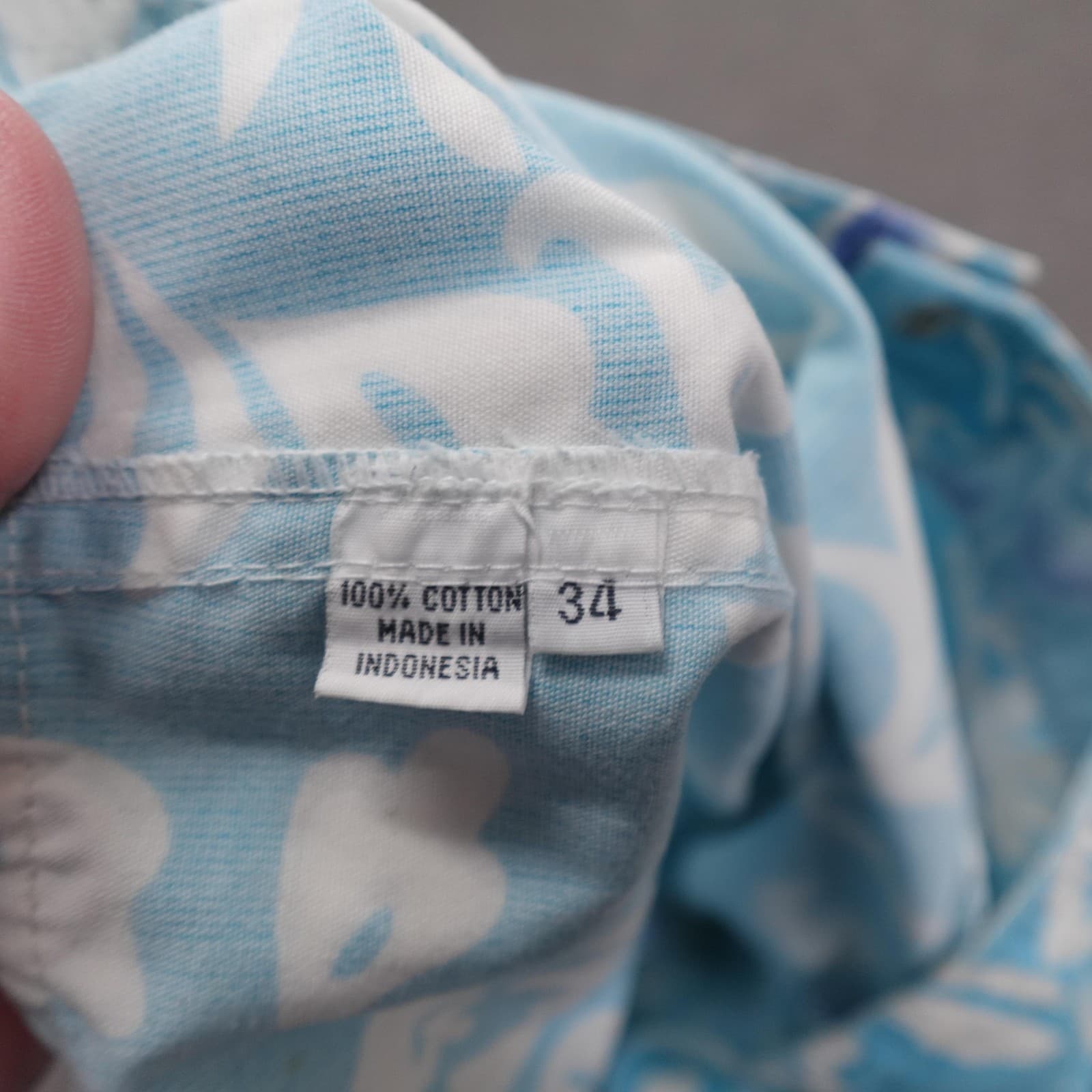 Vintage Pacific Line Swim Shorts Mens 32 Blue Floral Hawaiian Surf Board Trunks - Thumbnail 5