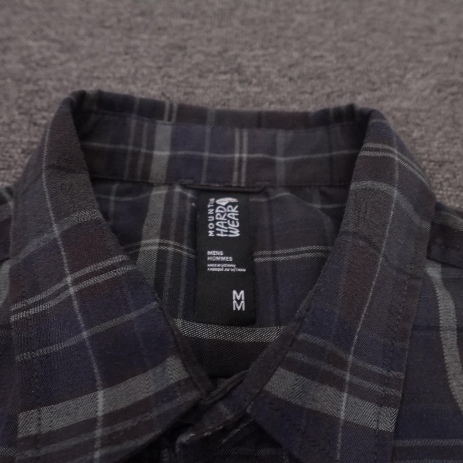 Mountain Hardwear Shirt Mens Medium Gray Plaid Flannel Long Sleeve Button Up - Thumbnail 4