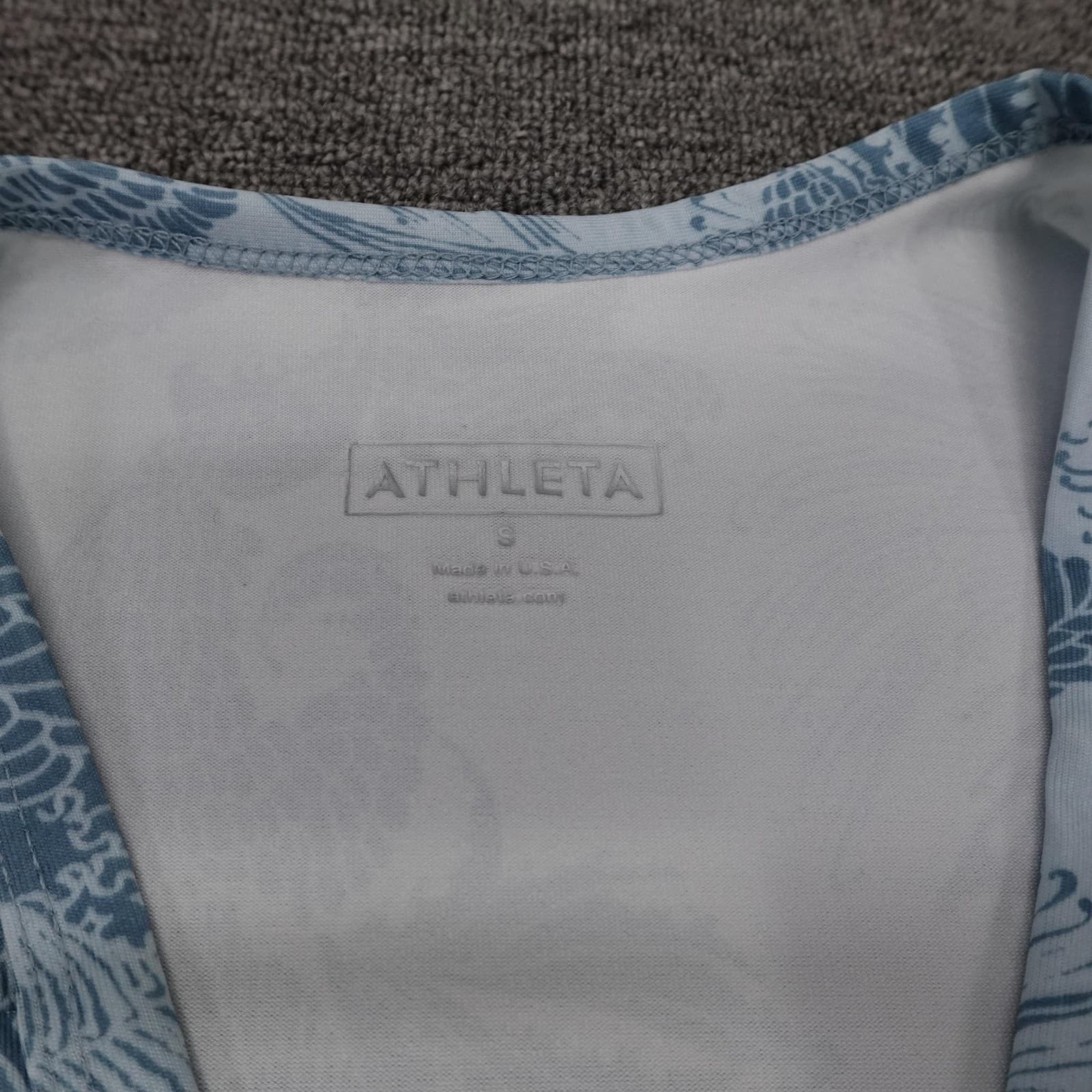Athleta Dress Womens Small Blue Floral Wrap V Neck Knee Length Tie Waist Travel - Thumbnail 3