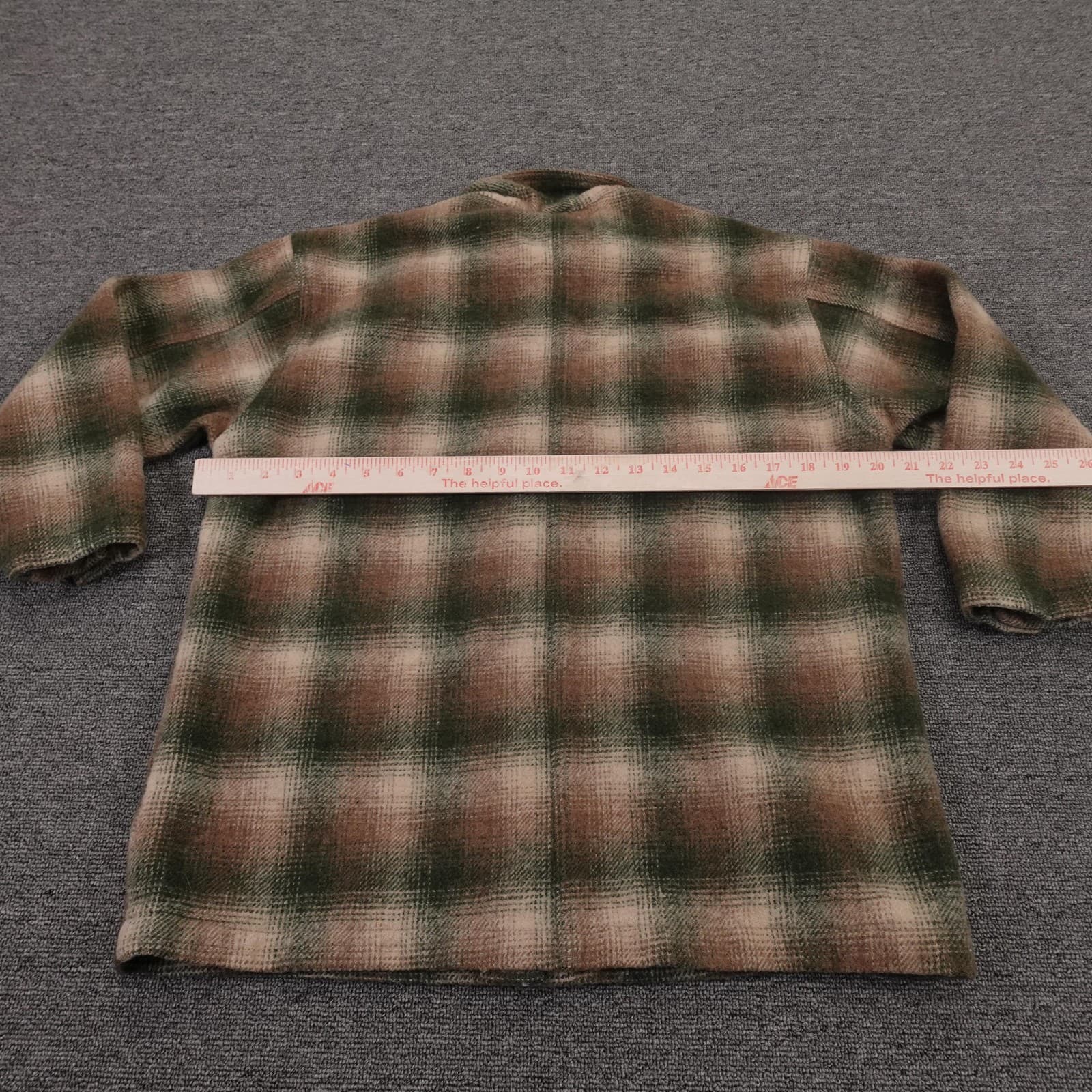 Woolrich Shacket Womens Small Green Plaid Wool Shirt Jacket Button Front Flannel - Thumbnail 4
