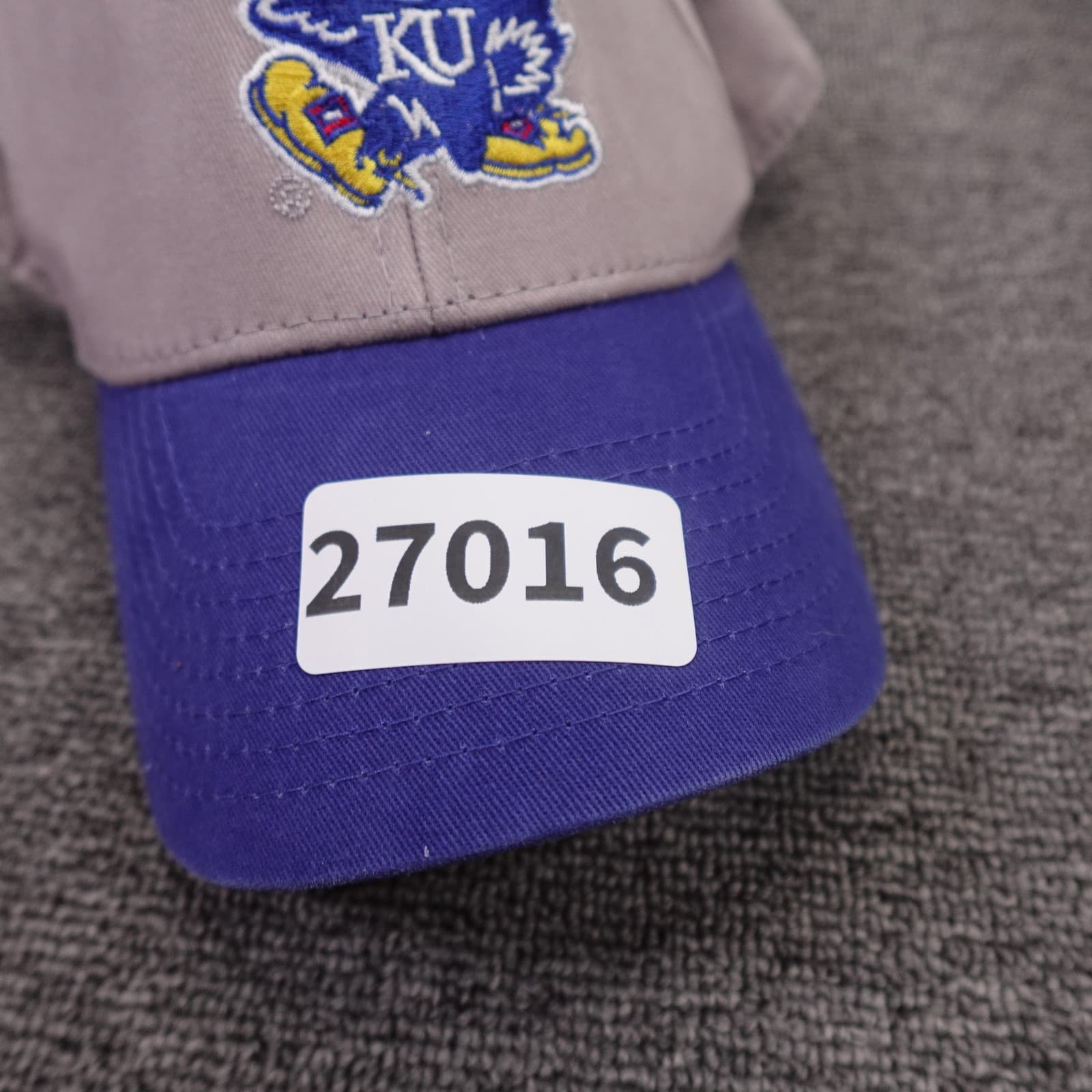 Kansas Jayhawks Hat Cap Strap Back One Size Gray NCAA Basketball Fan Favorite - Thumbnail 8