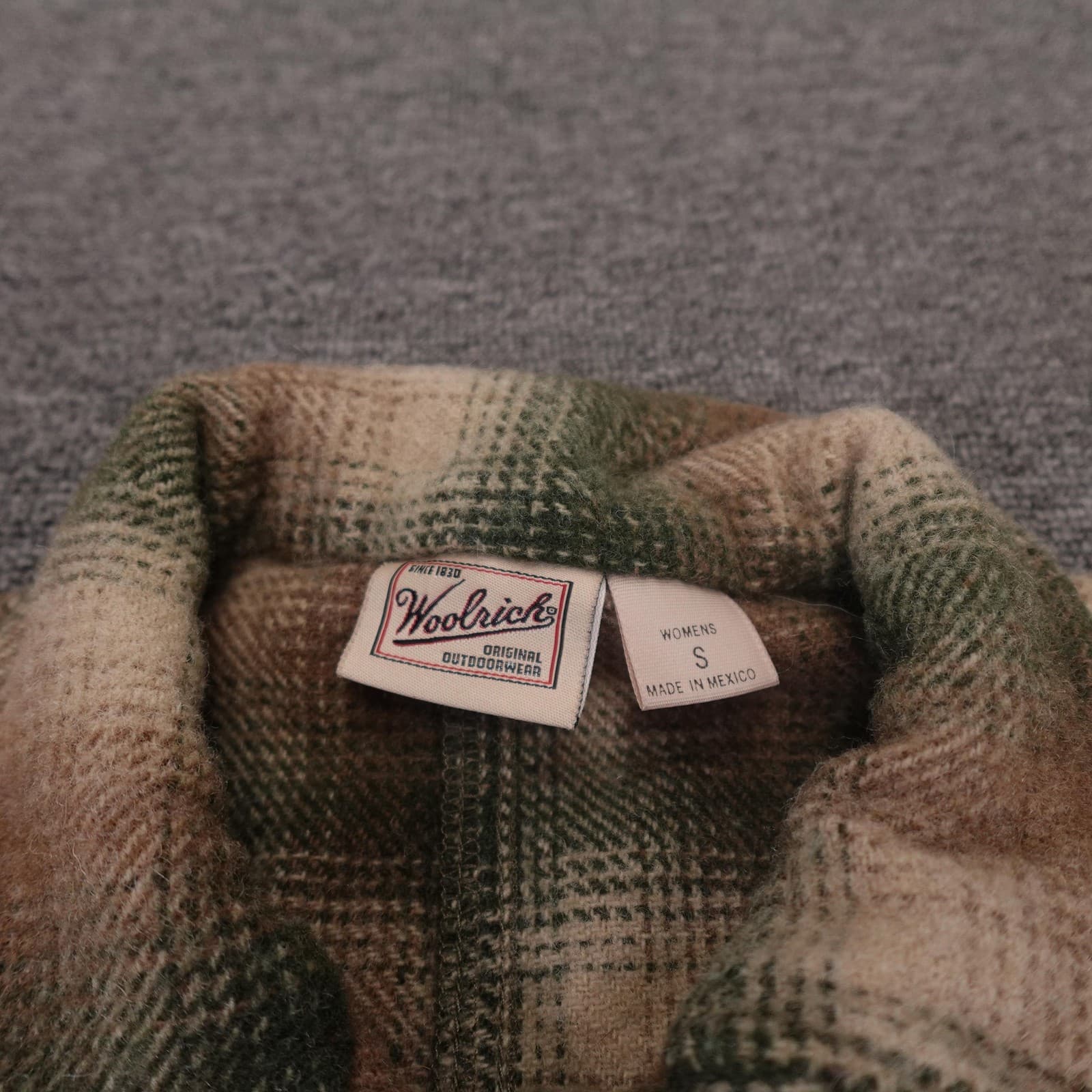 Woolrich Shacket Womens Small Green Plaid Wool Shirt Jacket Button Front Flannel - Thumbnail 3