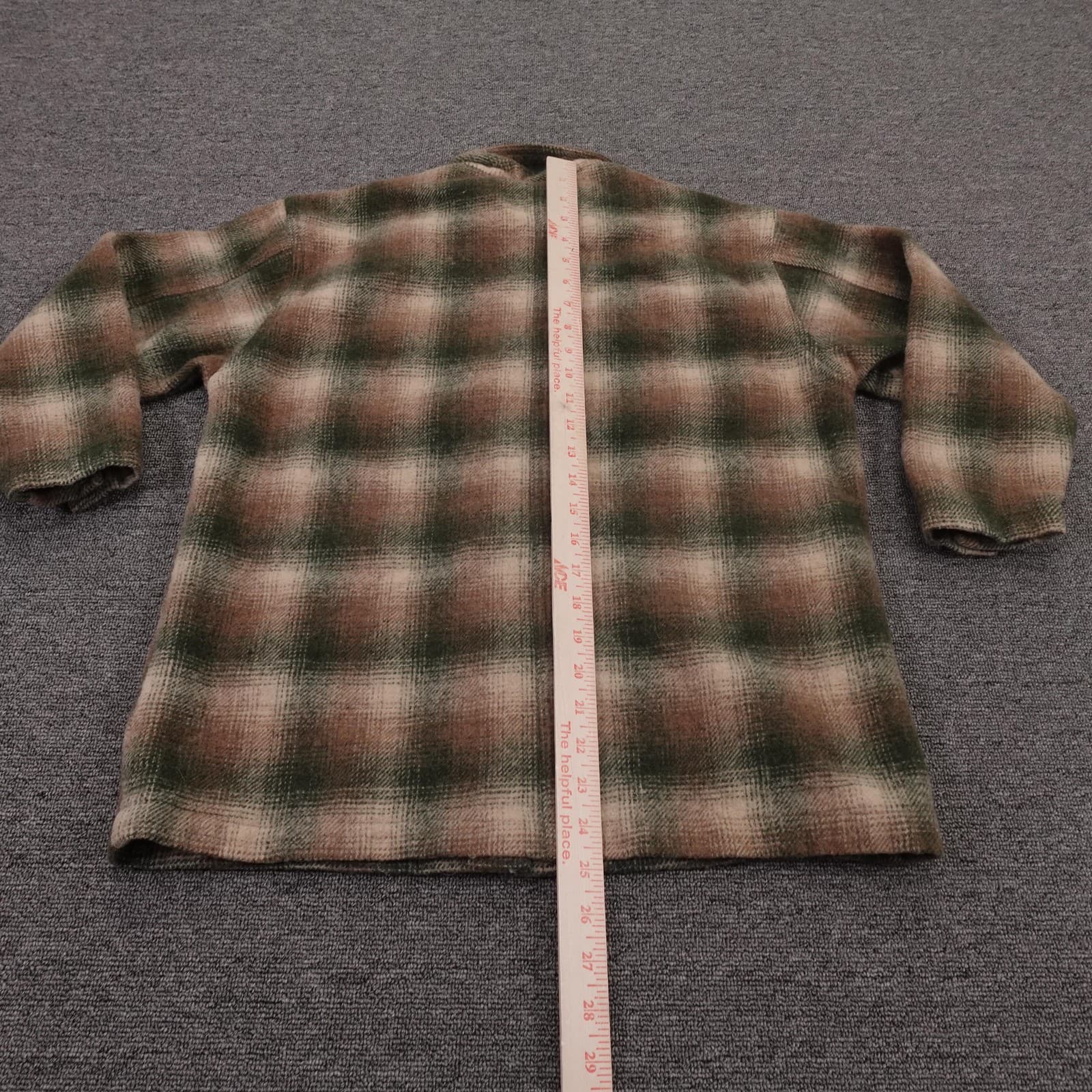 Woolrich Shacket Womens Small Green Plaid Wool Shirt Jacket Button Front Flannel - Thumbnail 5