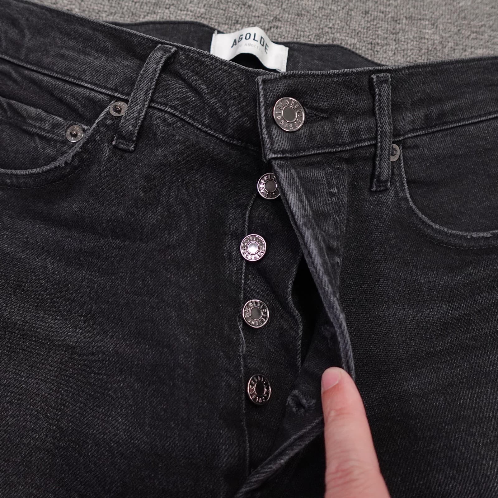 AGOLDE Nico Jeans Womens 27 Black Wash High Rise Slim Straight 27x28 Denim - Thumbnail 3