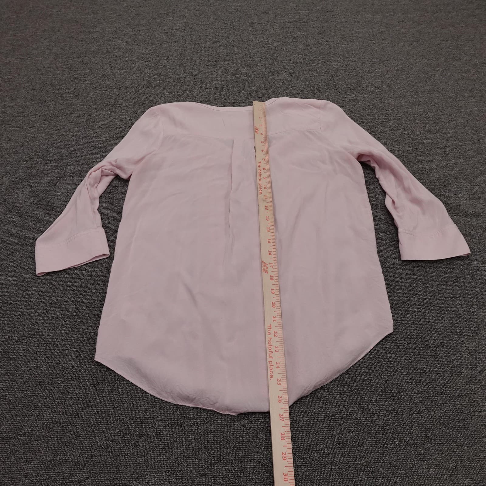 Maeve Blouse Womens 8 Pink Pleated Tunic 3/4 Sleeve Round Neck Rayon Top - Thumbnail 5