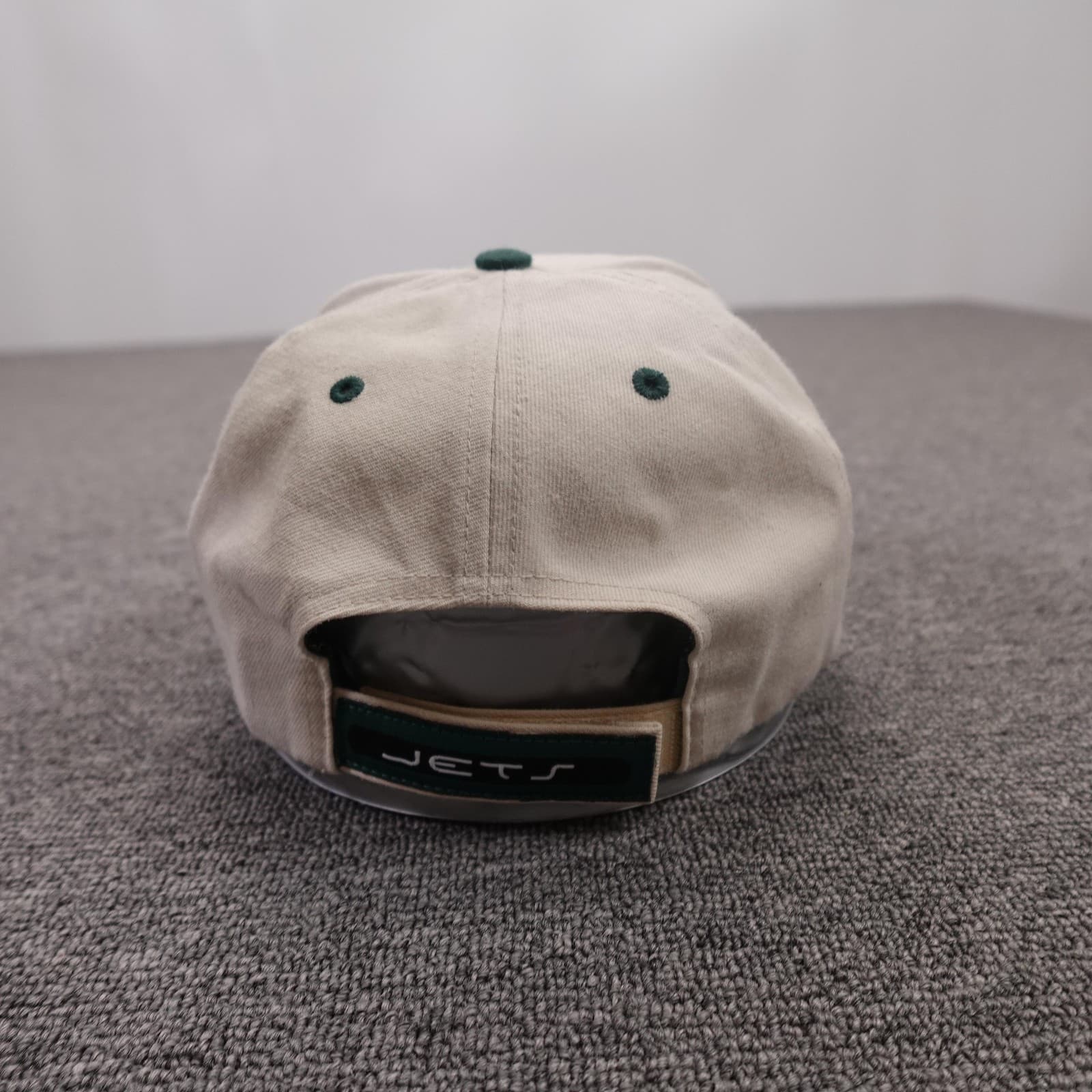Vintage New York Jets Hat Cap Strap Back Mens 7 3/8 Beige NFL Football Twins - Thumbnail 4