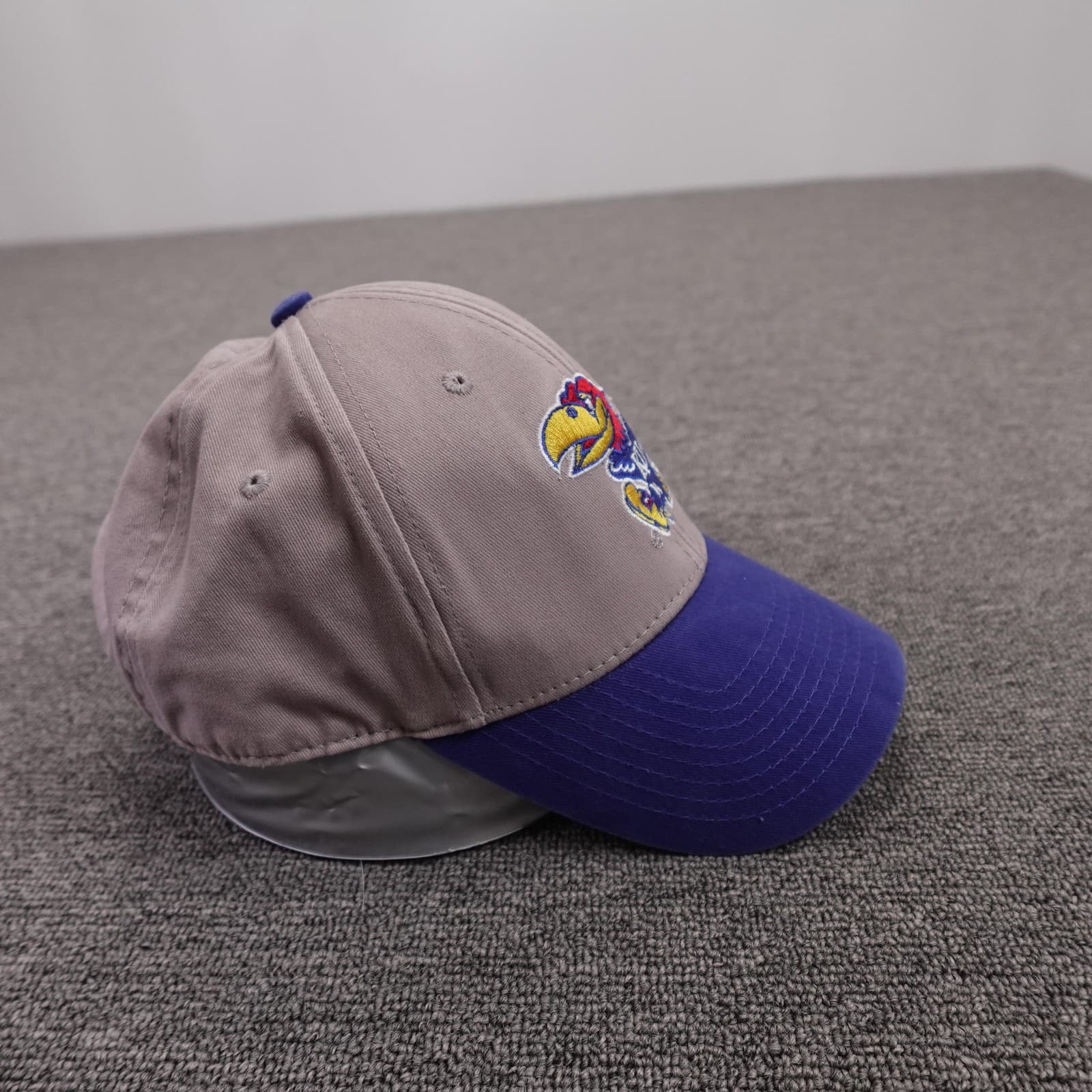 Kansas Jayhawks Hat Cap Strap Back One Size Gray NCAA Basketball Fan Favorite - Thumbnail 4