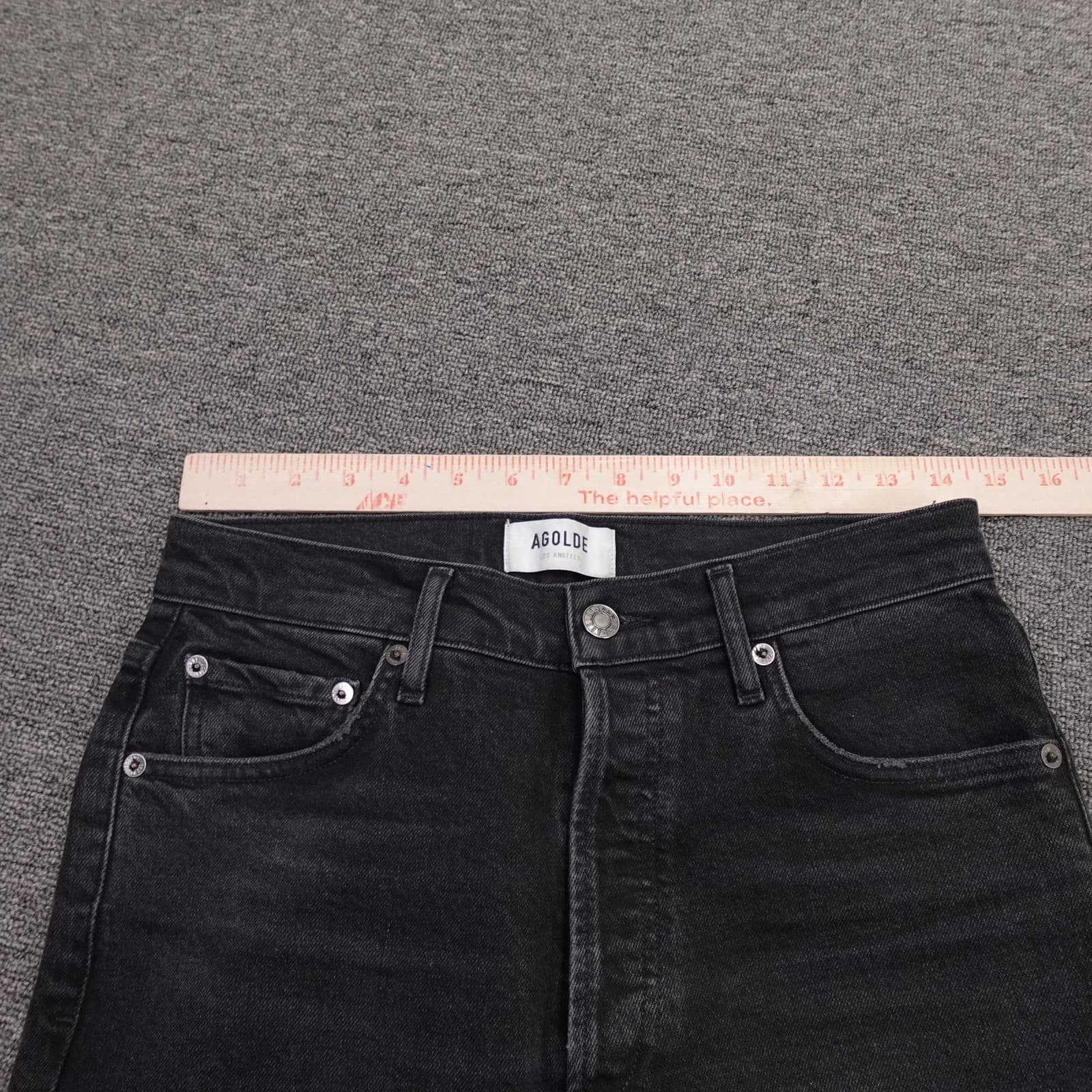 AGOLDE Nico Jeans Womens 27 Black Wash High Rise Slim Straight 27x28 Denim - Thumbnail 8