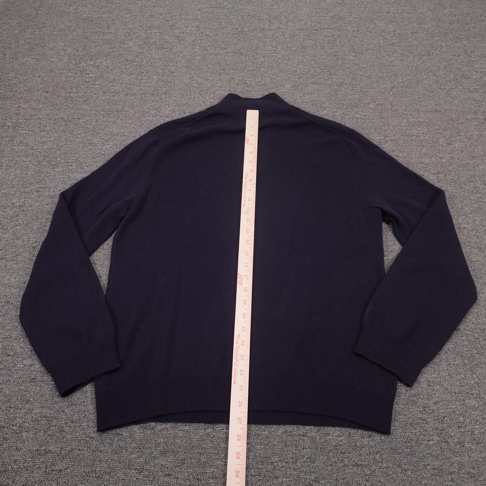 The Men's Store Bloomingdale's Sweater Mens Large Navy Cashmere 1/4 Zip - Thumbnail 5