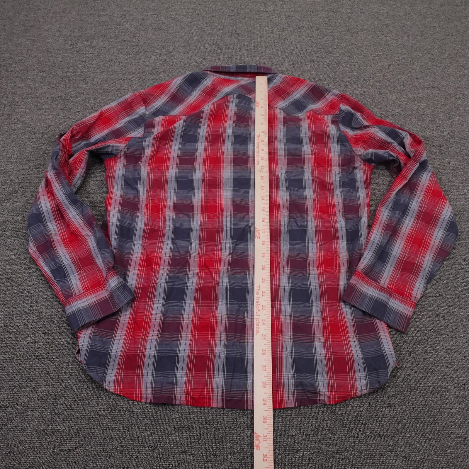 Levis Shirt Mens Large Red Plaid Long Sleeve Western Snap Cowboy Casual - Thumbnail 5