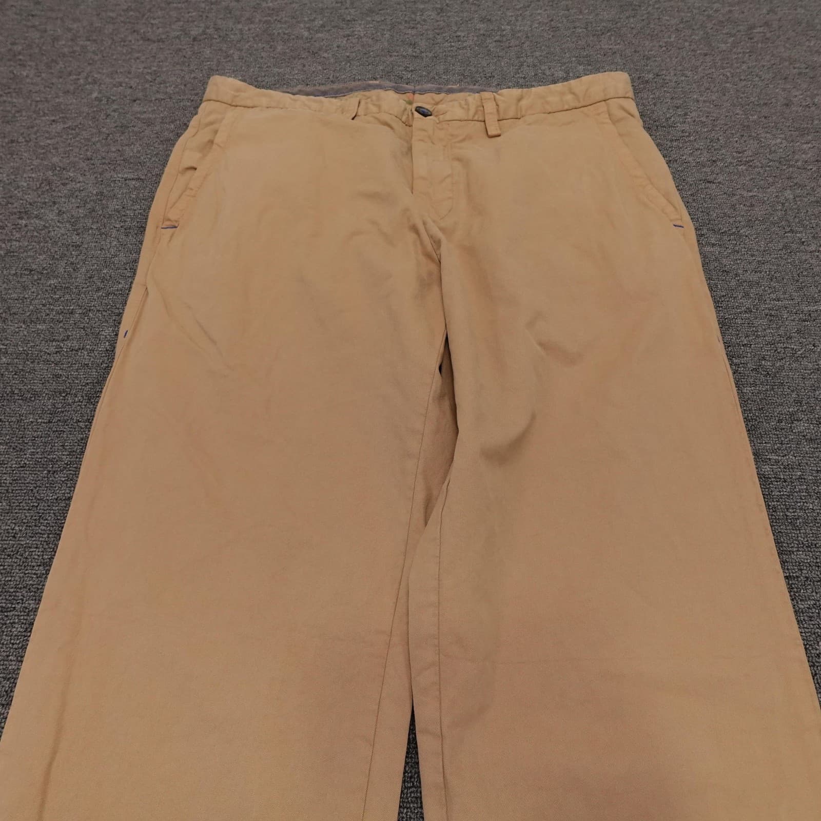 Tommy Bahama Pants Mens 35x32 Beige Pima Cotton Modal Chino Straight Leg Casual - Thumbnail 2