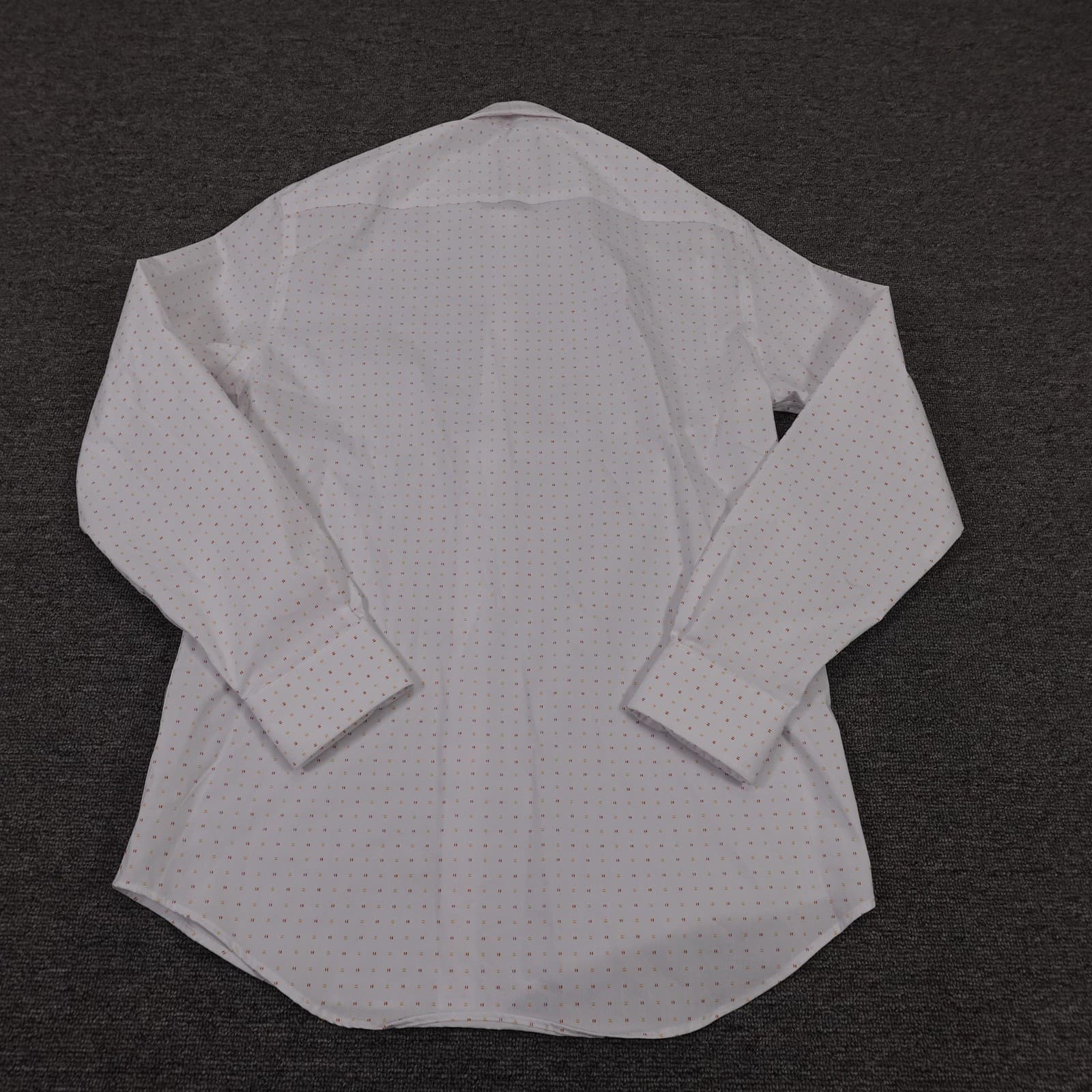 Egara Shirt Mens 15.5 32/33 White Geometric Stretch Slim Fit Dress Long Sleeve - Thumbnail 6