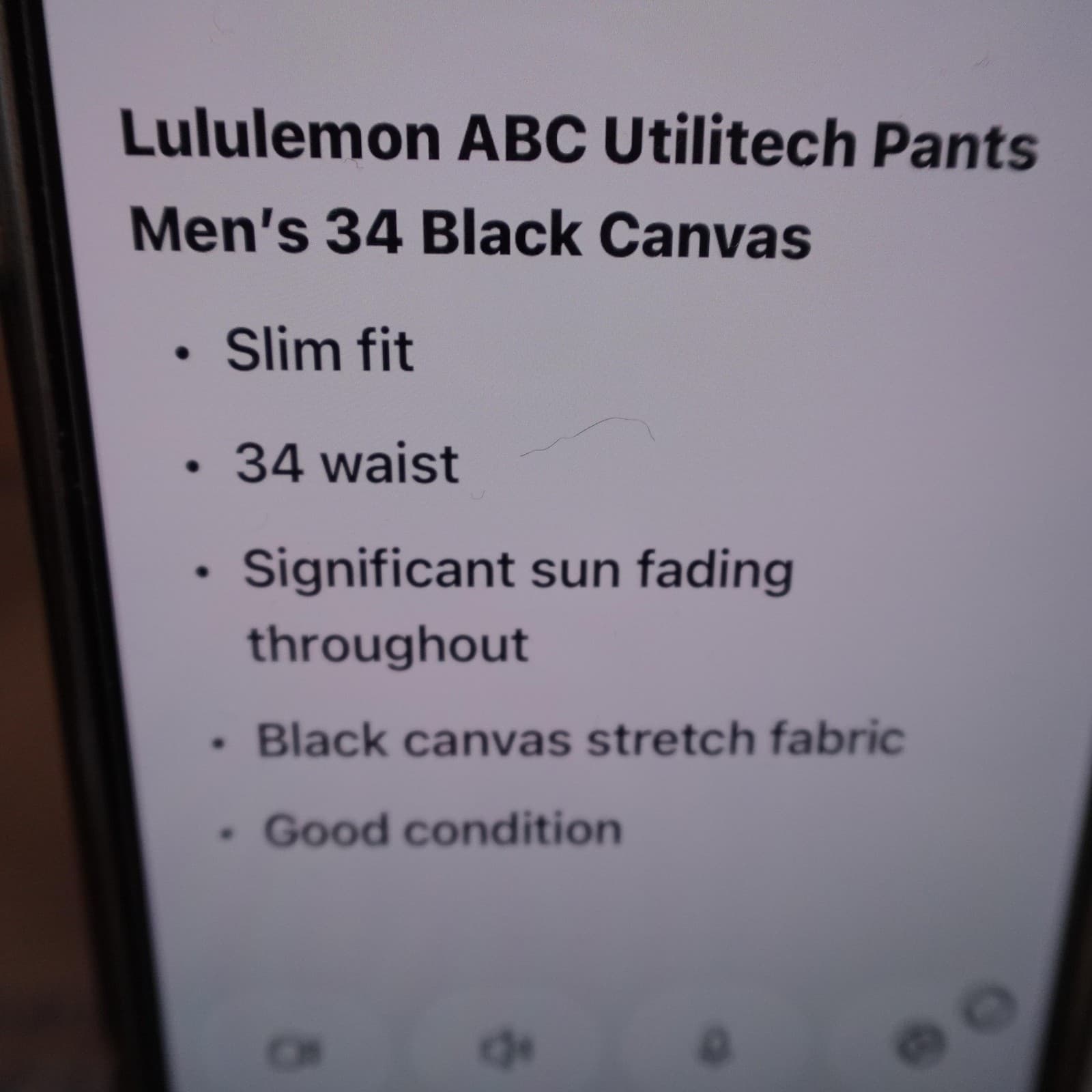 Lululemon Pants Mens 34x33 Black ABC Utilitech Slim Fit Stretch 5 Pocket Chino - Thumbnail 12