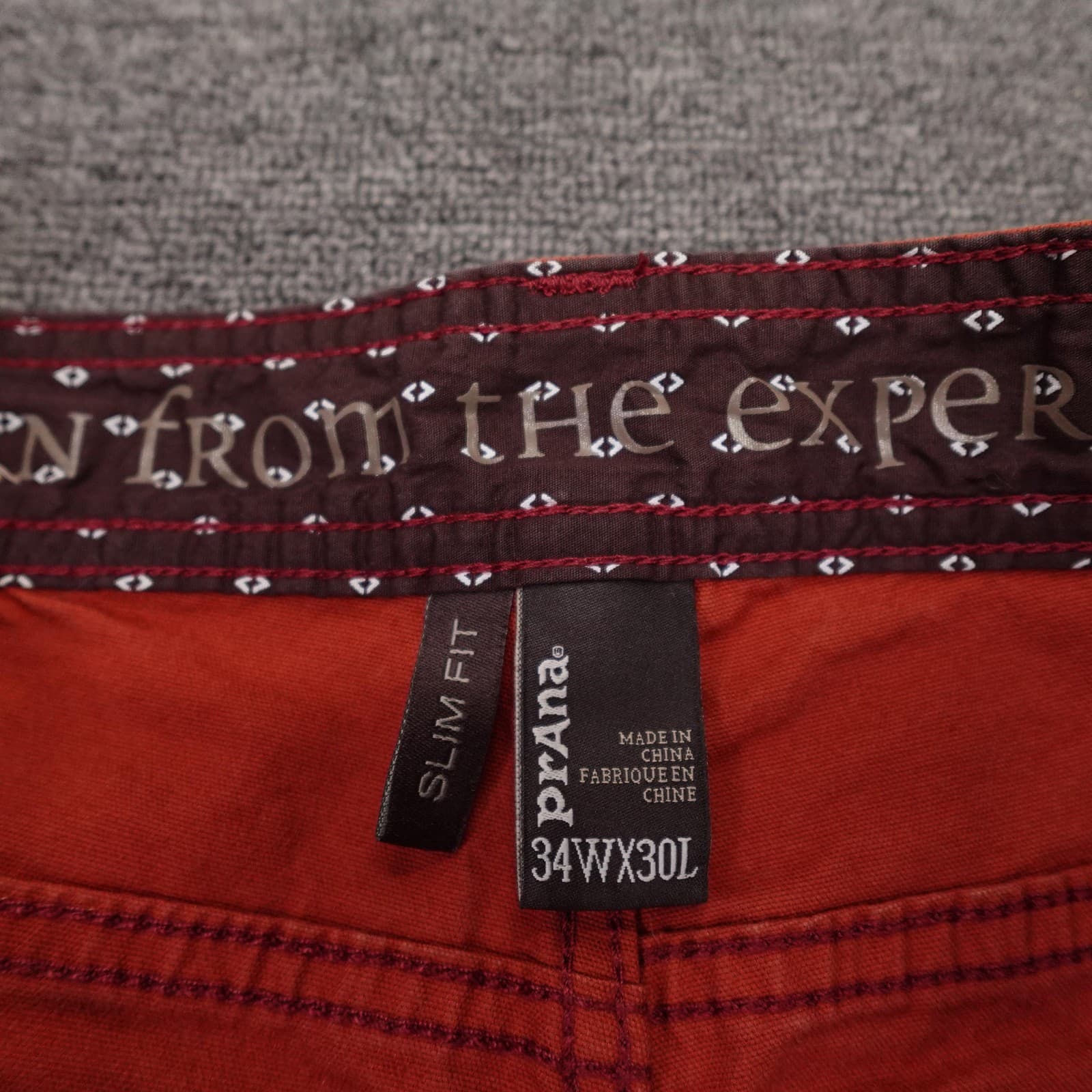 PrAna Pants Mens 34x29 Orange Slim Fit Organic Cotton Stretch Chino Casual - Thumbnail 3