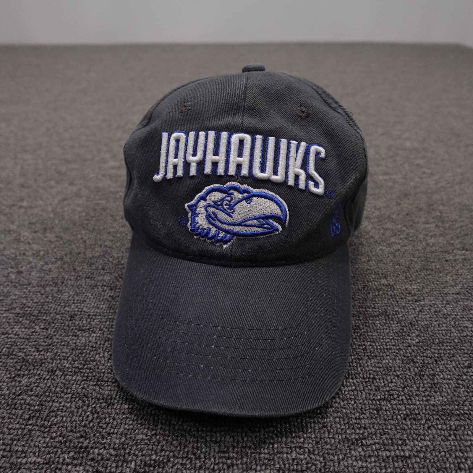 Kansas Jayhawks Hat Cap Strap Back One Size Blue NCAA Basketball Signatures