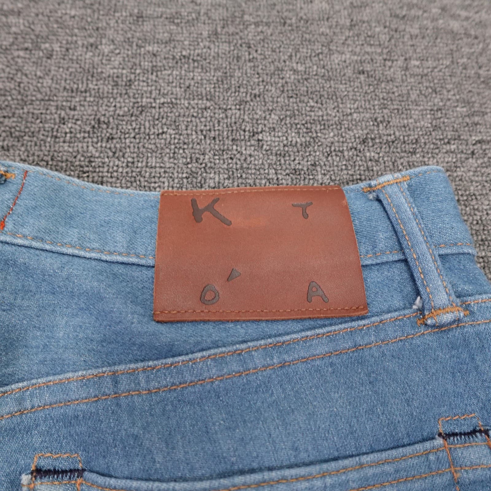 KATO' By Hiroshi Kato The Pen Slim Jeans Mens 31x32 Blue Raw Stretch Denim Pants - Thumbnail 6