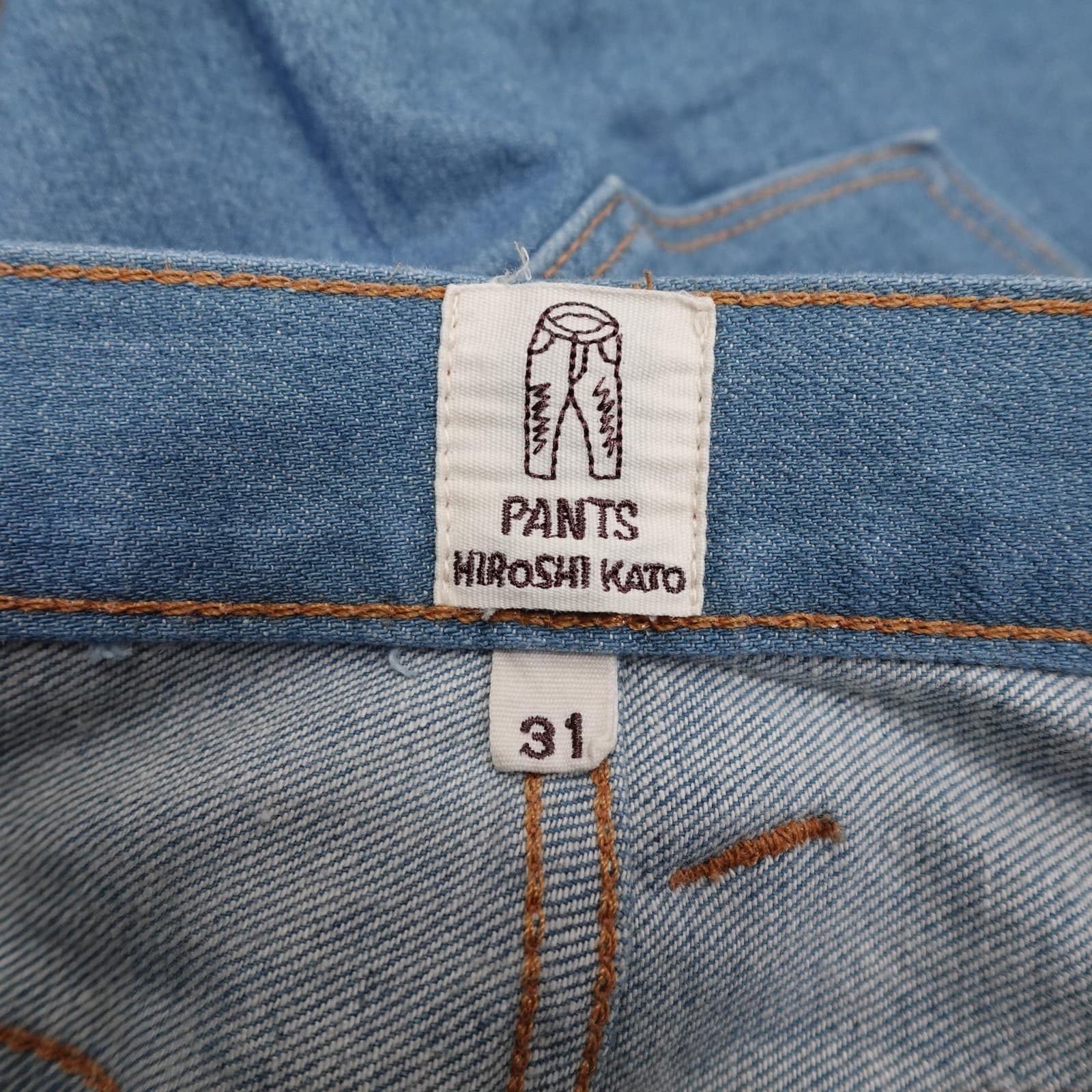 KATO' By Hiroshi Kato The Pen Slim Jeans Mens 31x32 Blue Raw Stretch Denim Pants - Thumbnail 7