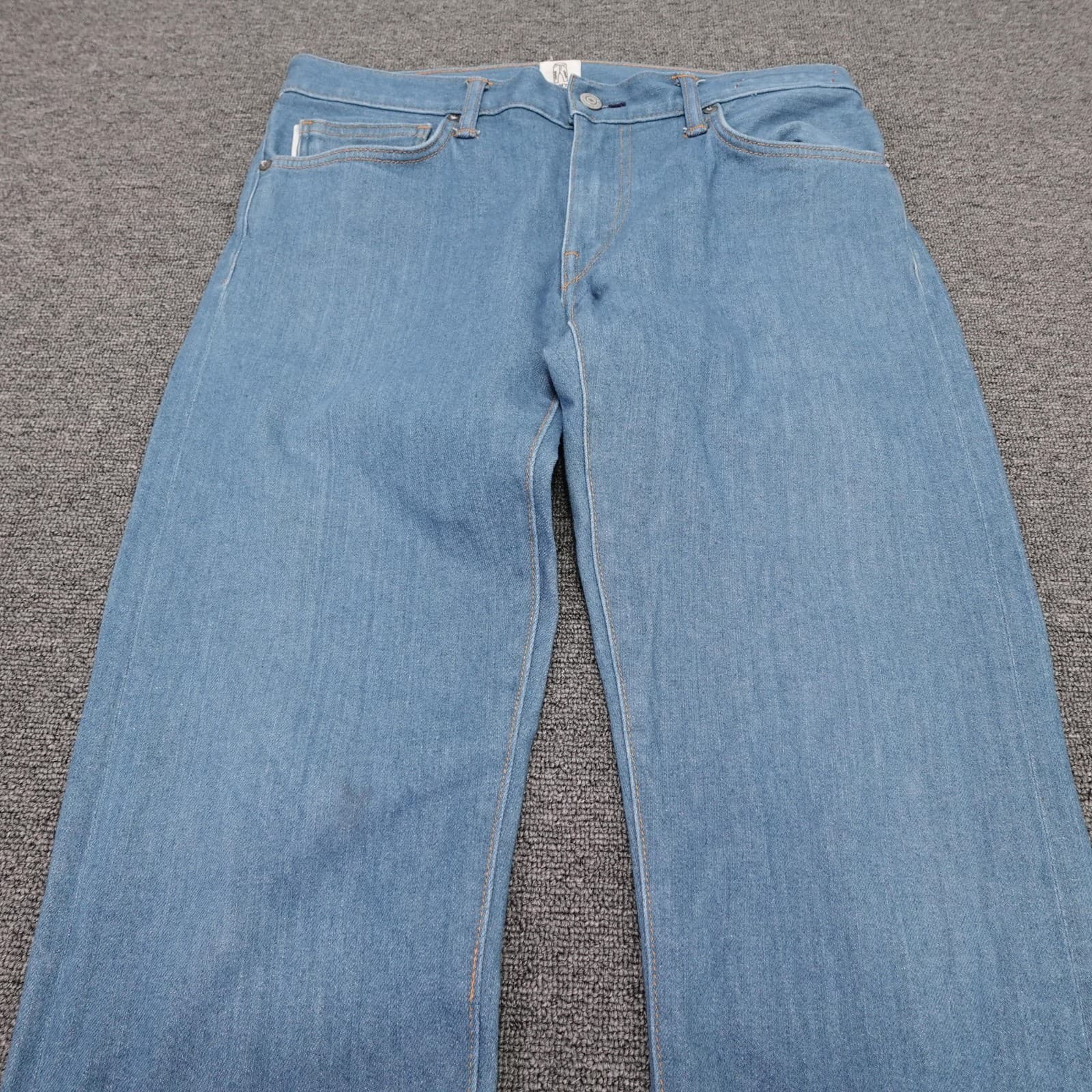 KATO' By Hiroshi Kato The Pen Slim Jeans Mens 31x32 Blue Raw Stretch Denim Pants - Thumbnail 2