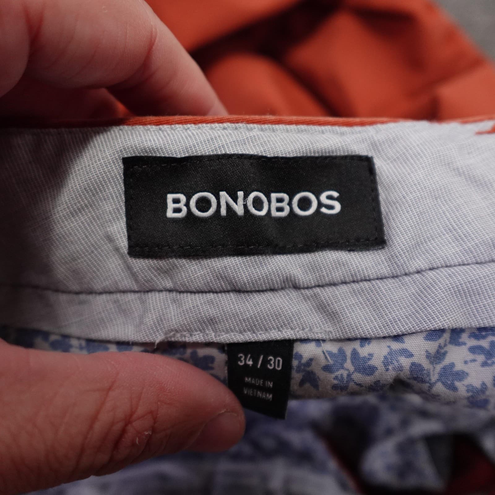 Bonobos Pants Mens 34x28 Orange Stretch Chino Straight Leg Casual Cotton - Thumbnail 5