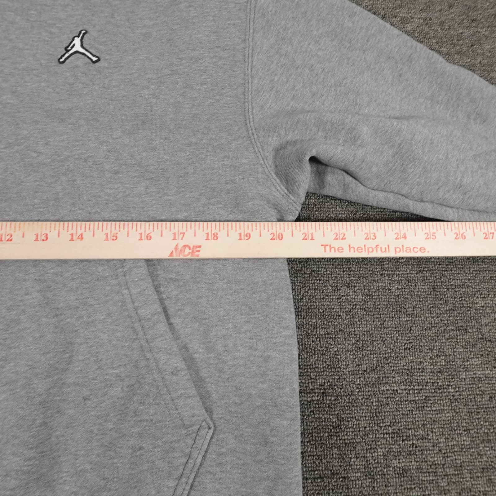 Jordan Hoodie Youth Medium Gray Jumpman Logo Fleece Pullover Sweatshirt - Thumbnail 5