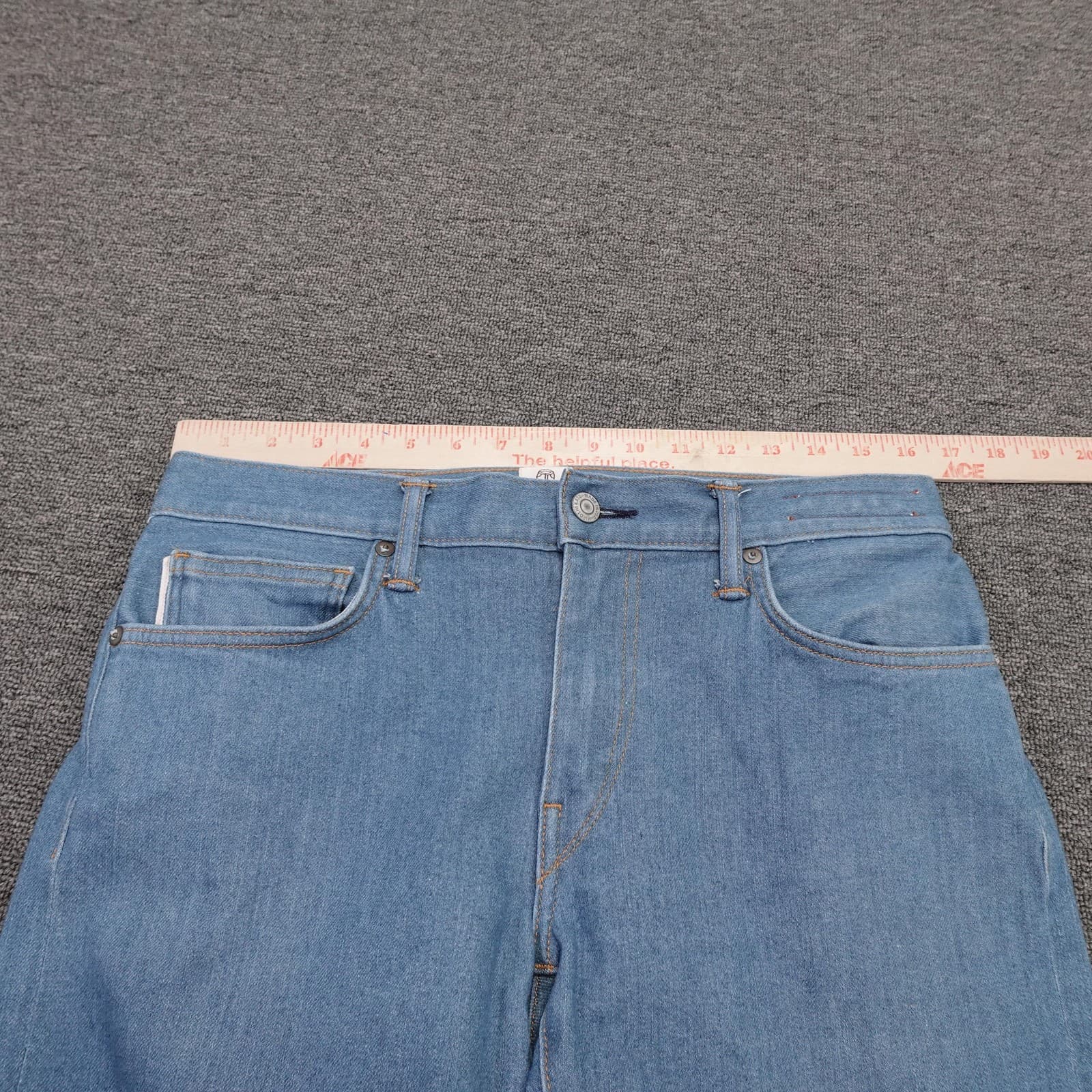 KATO' By Hiroshi Kato The Pen Slim Jeans Mens 31x32 Blue Raw Stretch Denim Pants - Thumbnail 11