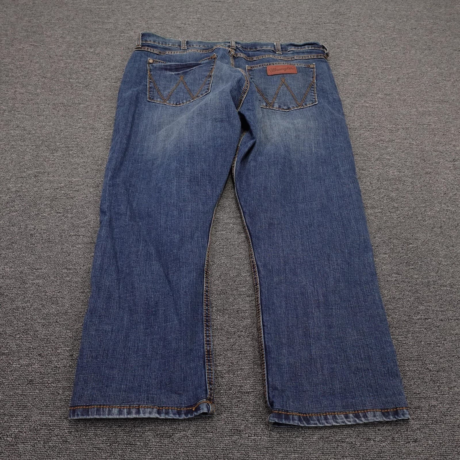 Wrangler Retro Slim Straight Jeans Mens 38x26 Blue Medium Wash Stretch Denim - Thumbnail 4