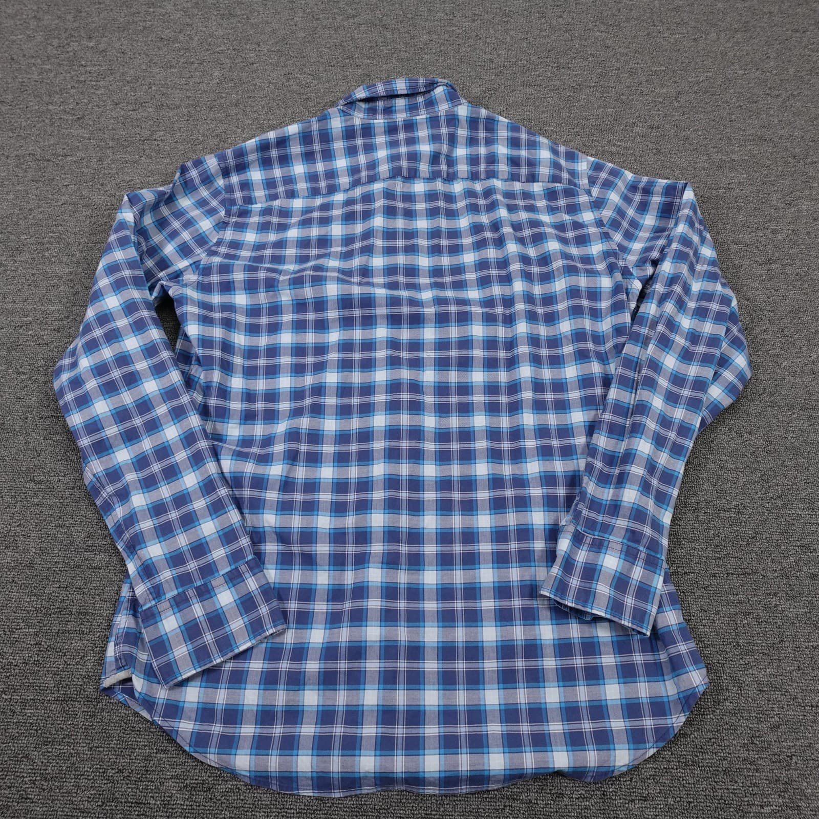 Bonobos Shirt Mens Medium Blue Plaid Long Sleeve Button Up Slim Fit Stretch - Thumbnail 5