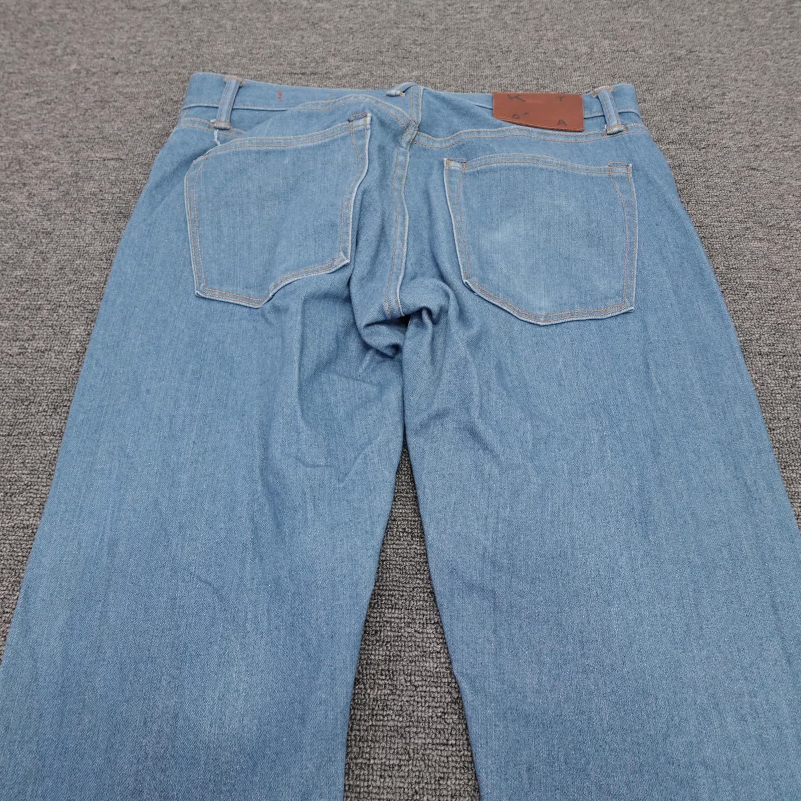 KATO' By Hiroshi Kato The Pen Slim Jeans Mens 31x32 Blue Raw Stretch Denim Pants - Thumbnail 4