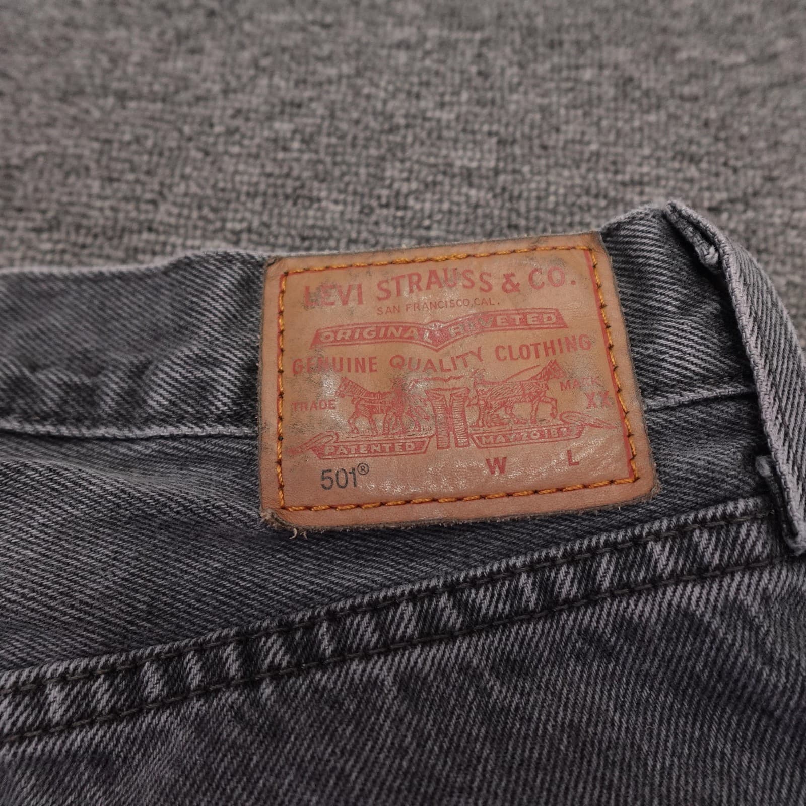 Levis 501 Jeans Womens 26 Gray High Rise Straight Button Fly 26x30 Premium Denim - Thumbnail 7