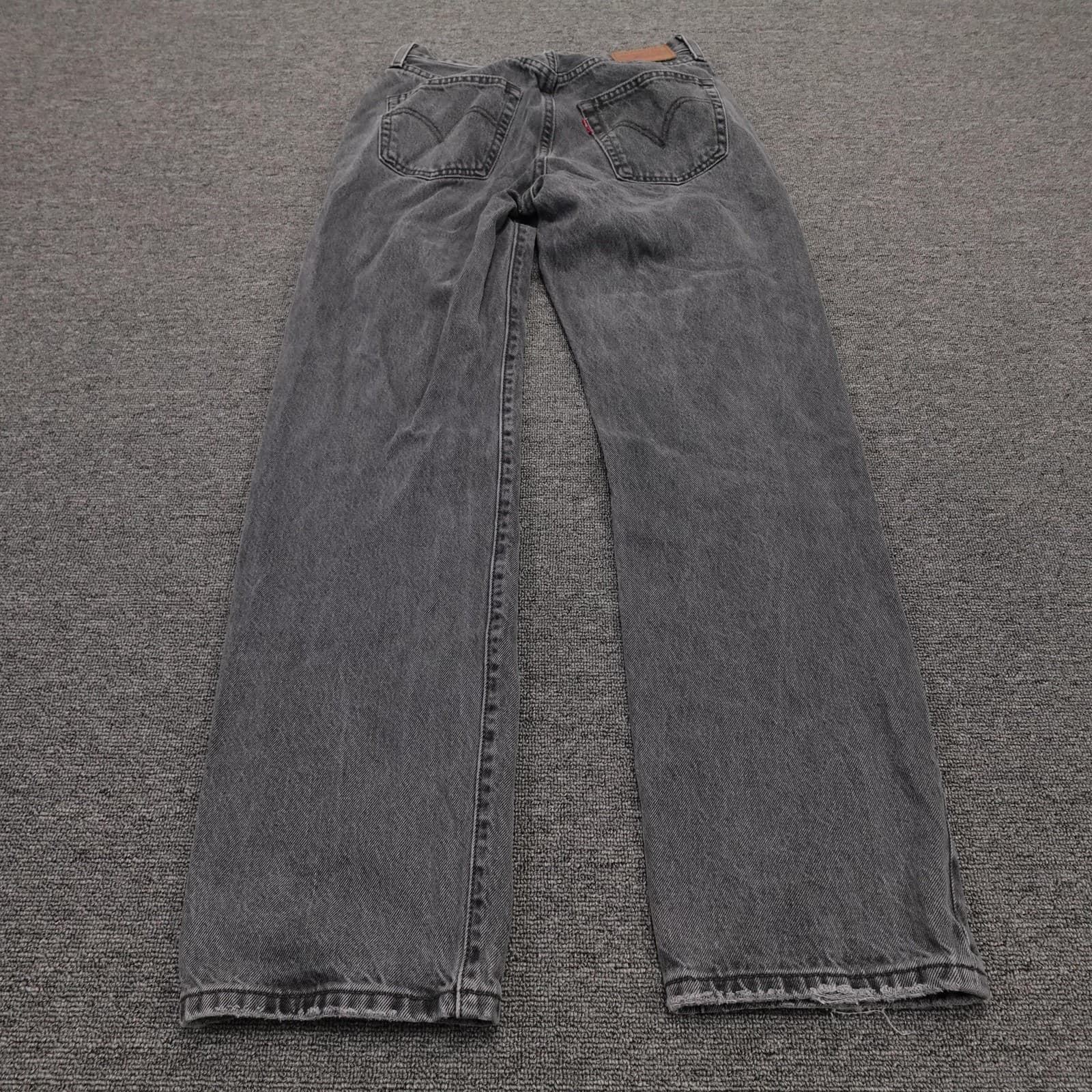 Levis 501 Jeans Womens 26 Gray High Rise Straight Button Fly 26x30 Premium Denim - Thumbnail 10