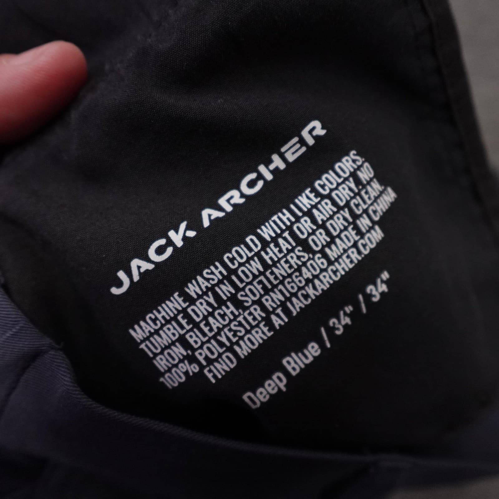 Jack Archer Pants Mens 34x34 Deep Blue Microfiber Chino Straight Leg Casual - Thumbnail 5