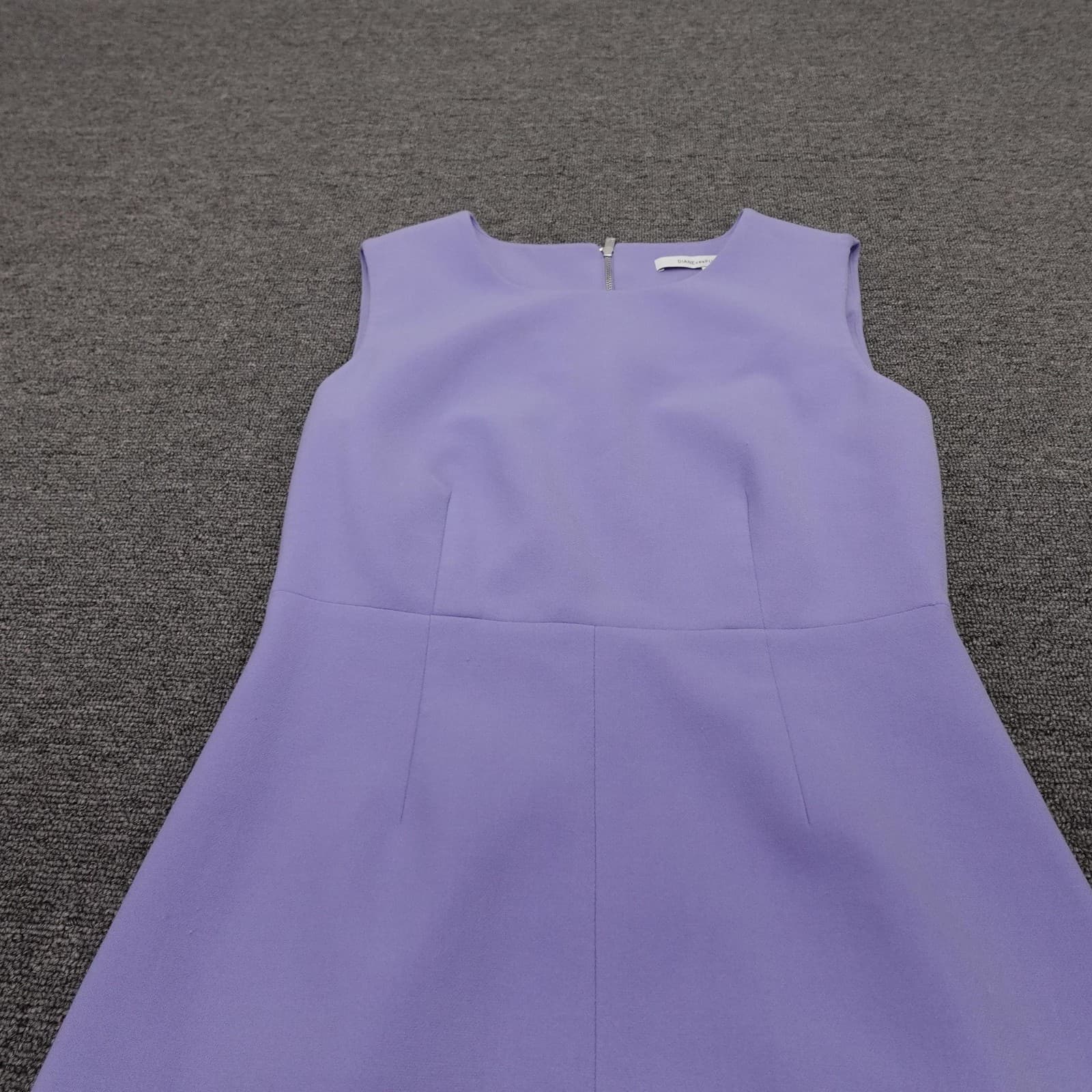 Diane Von Furstenberg Dress Womens 0 Purple Sleeveless A-Line Knee Length Work - Thumbnail 2