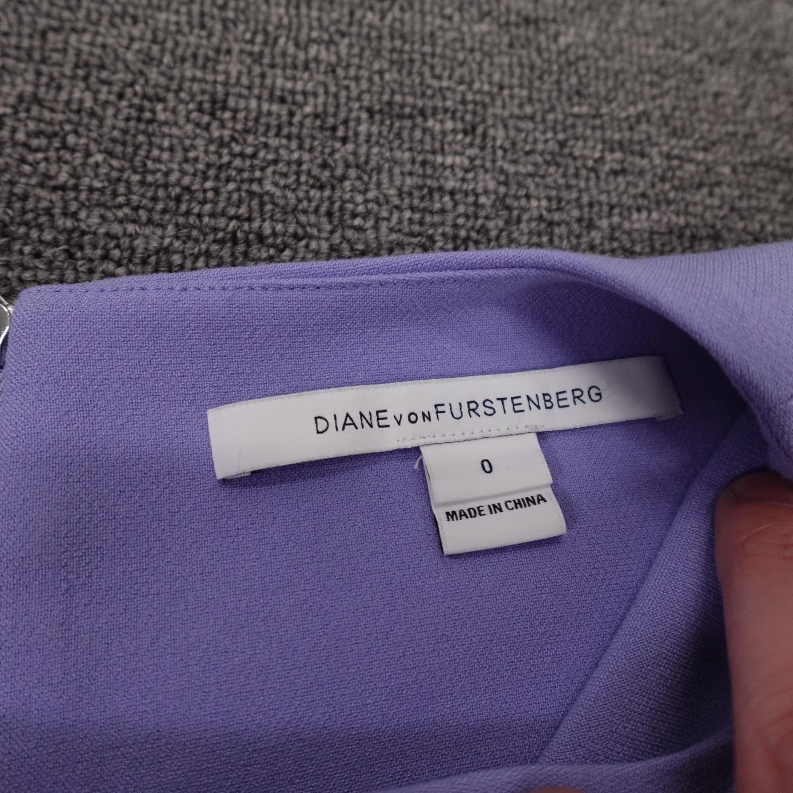 Diane Von Furstenberg Dress Womens 0 Purple Sleeveless A-Line Knee Length Work - Thumbnail 3
