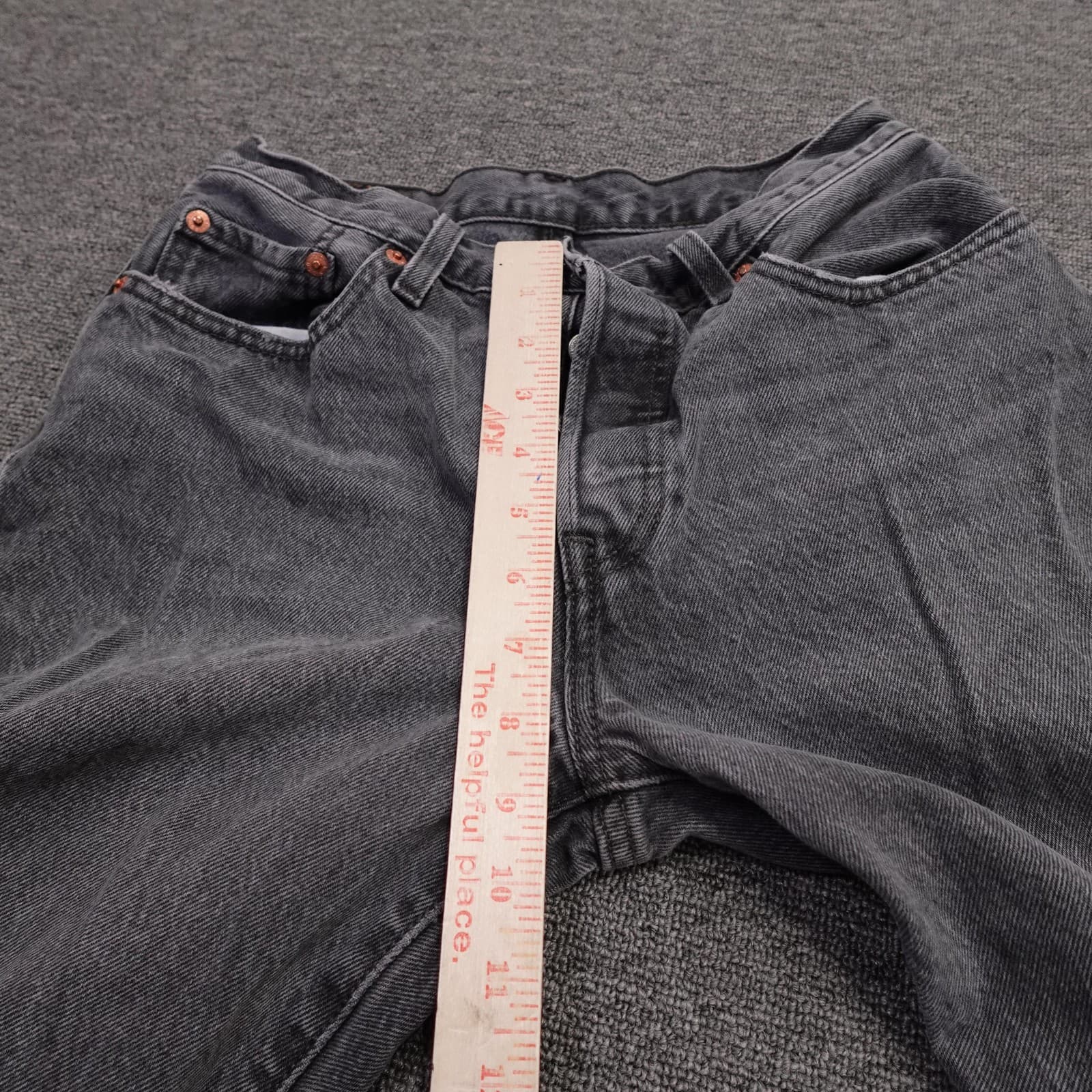 Levis 501 Jeans Womens 26 Gray High Rise Straight Button Fly 26x30 Premium Denim - Thumbnail 14