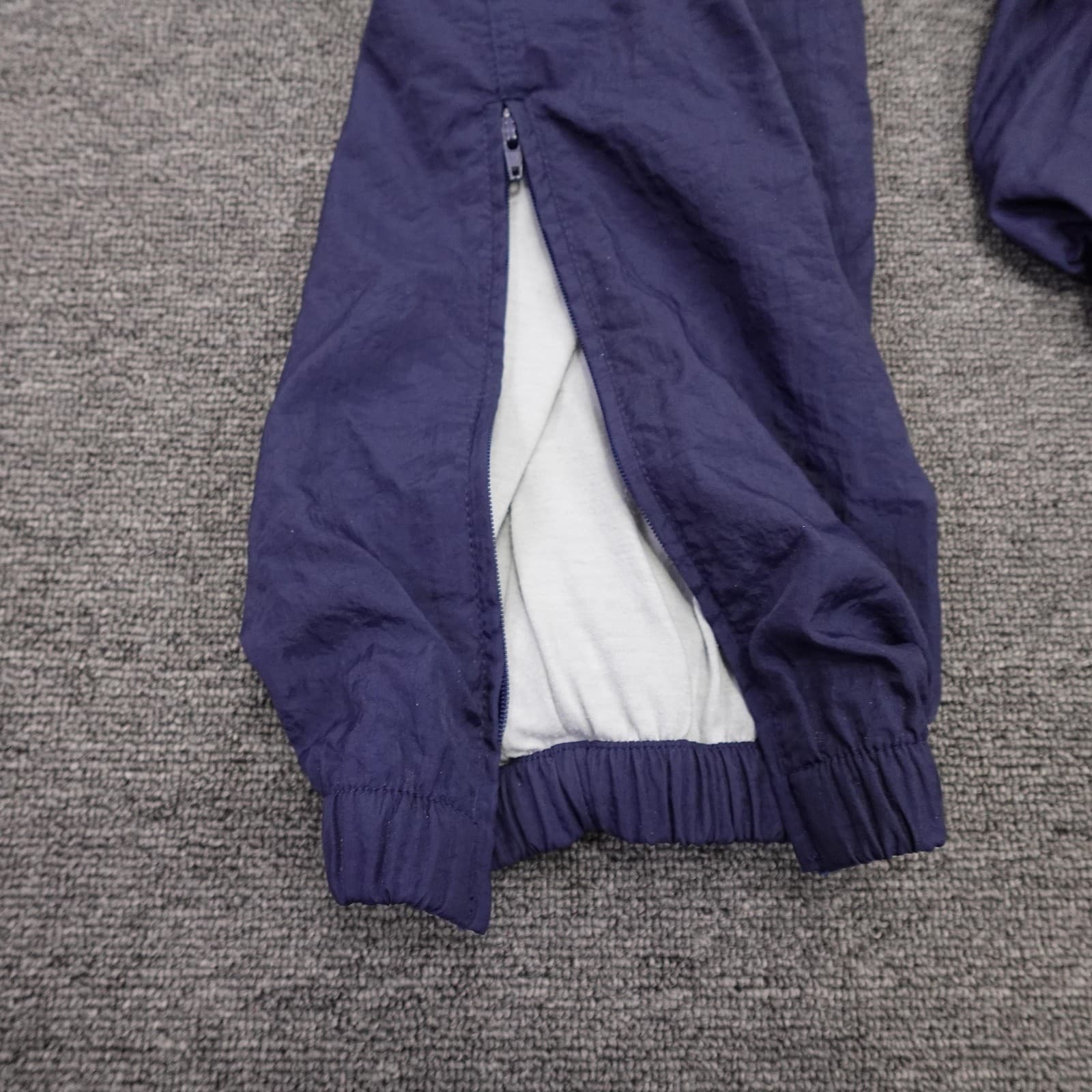 Vintage Adidas Track Pants Mens Medium Blue Nylon Trefoil Ankle Zip 90s - Thumbnail 10