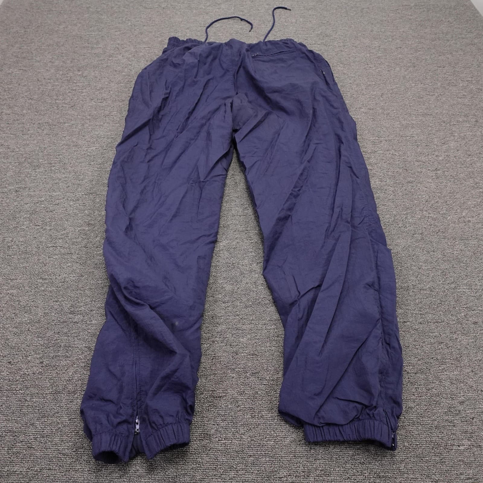 Vintage Adidas Track Pants Mens Medium Blue Nylon Trefoil Ankle Zip 90s - Thumbnail 9